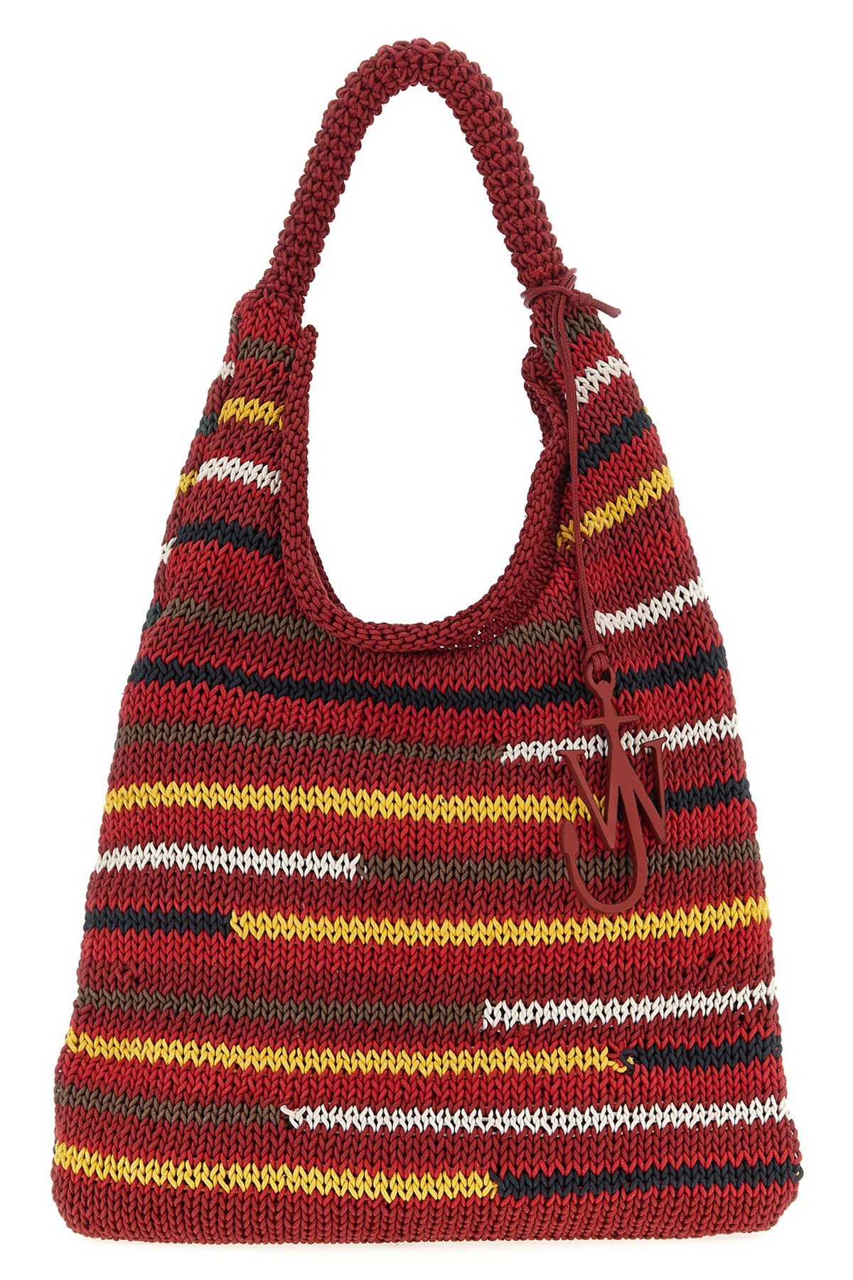 Jw Anderson Soft Knit Hobo Style Shoulder Bag In Red