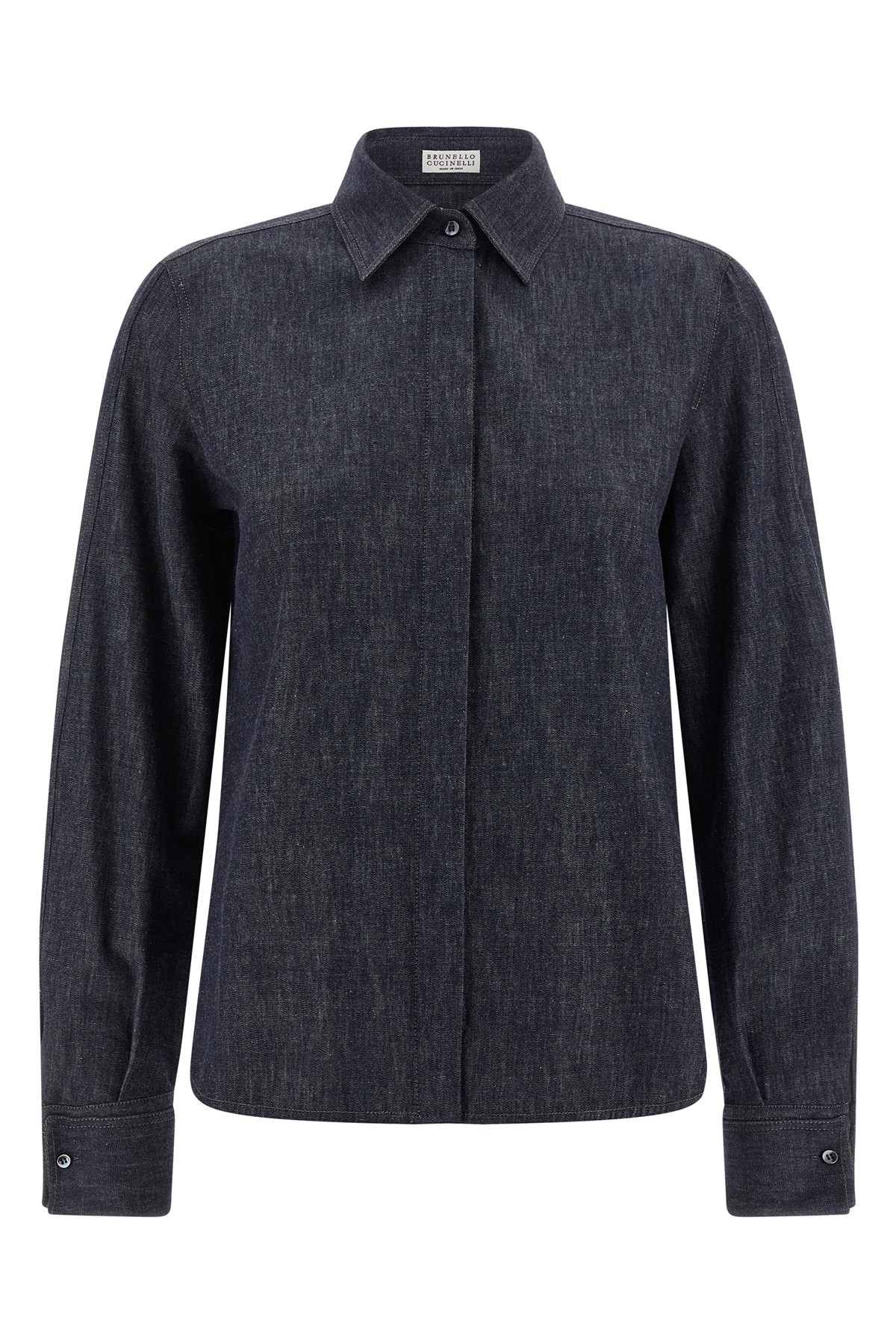 Brunello Cucinelli Cotton Grey Shirt In Blue