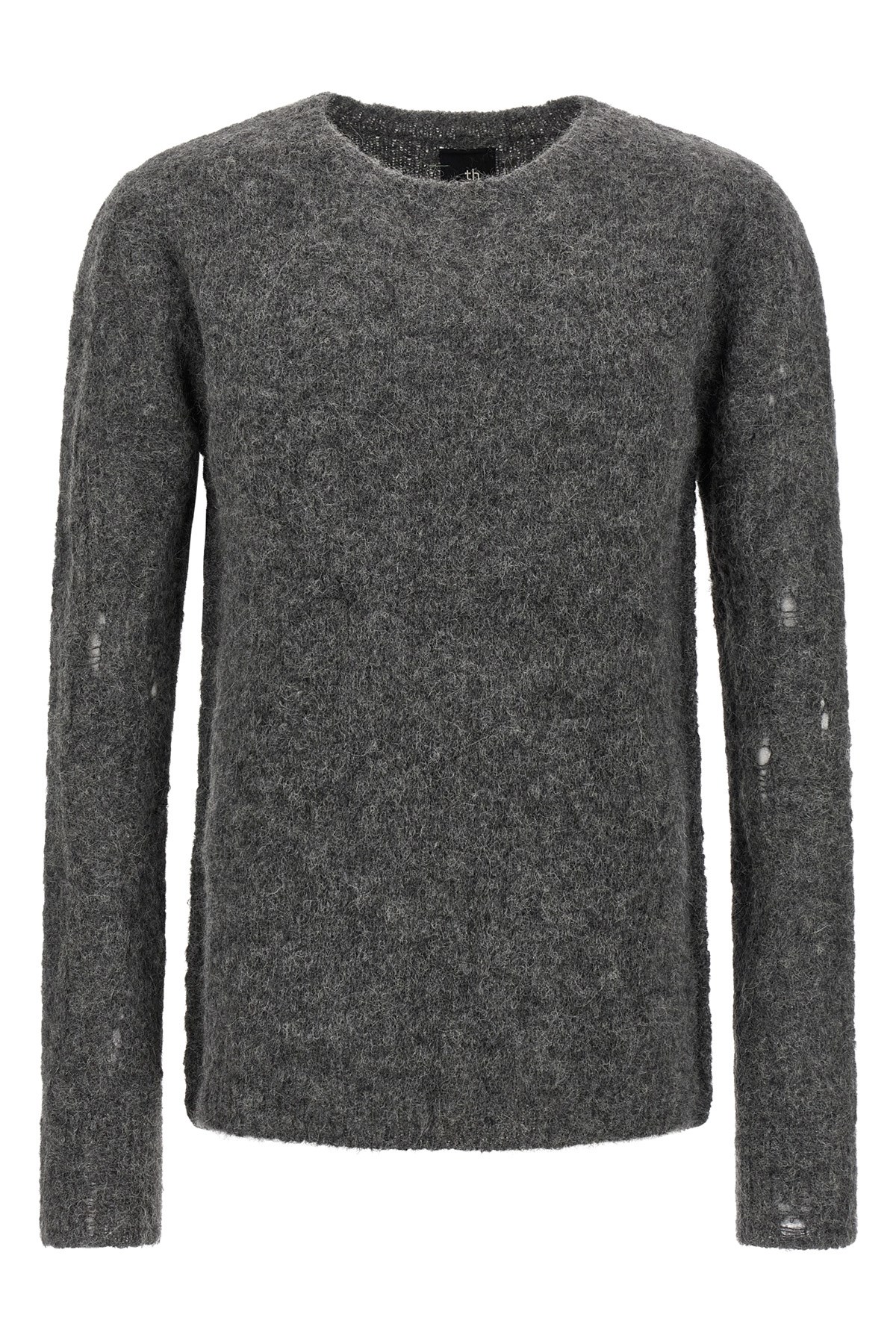 Thom Krom Crew-neck Distressed Sweater In Gray