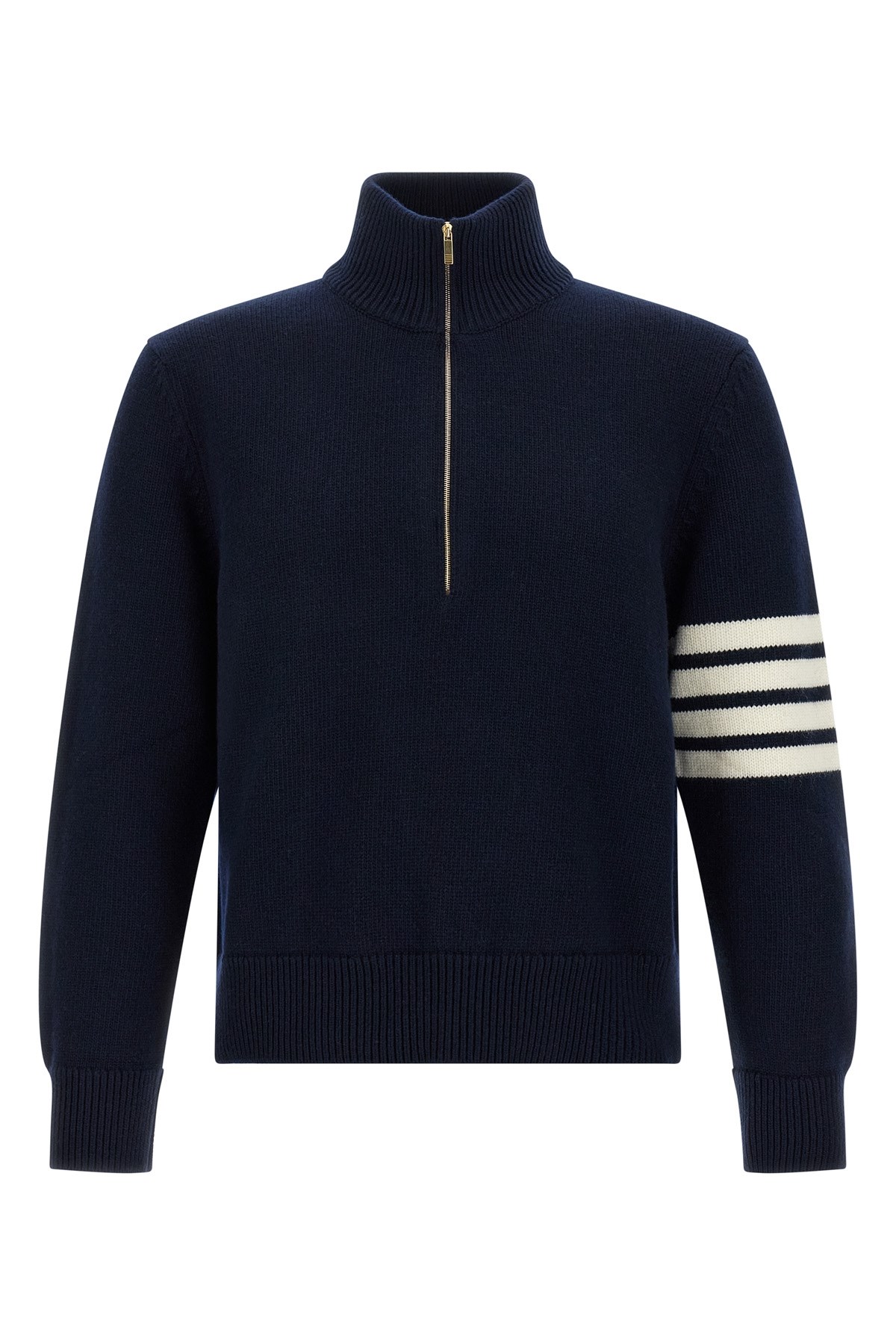 Thom Browne 4bar Half Zip Sweater In Black