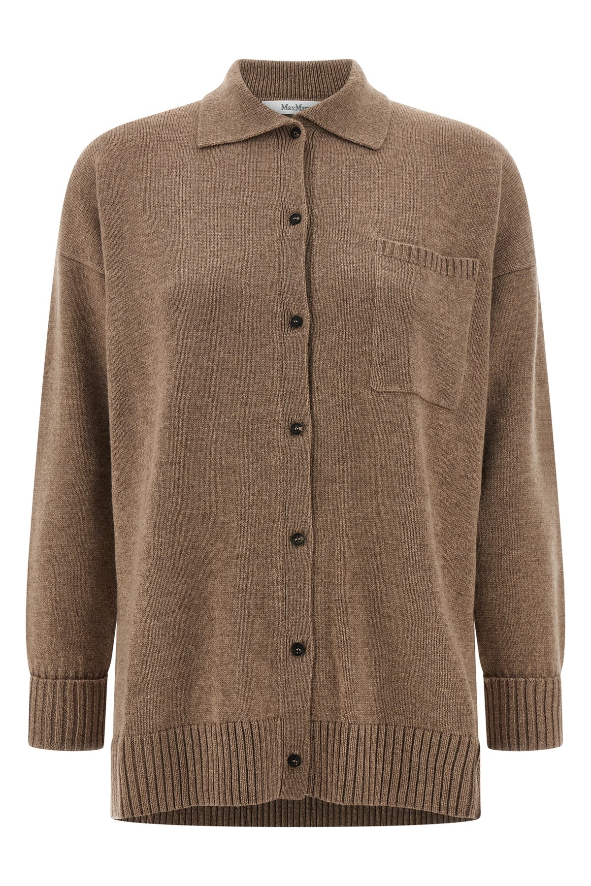 Max Mara Cashmere Cardigan Long Sleeves In Brown