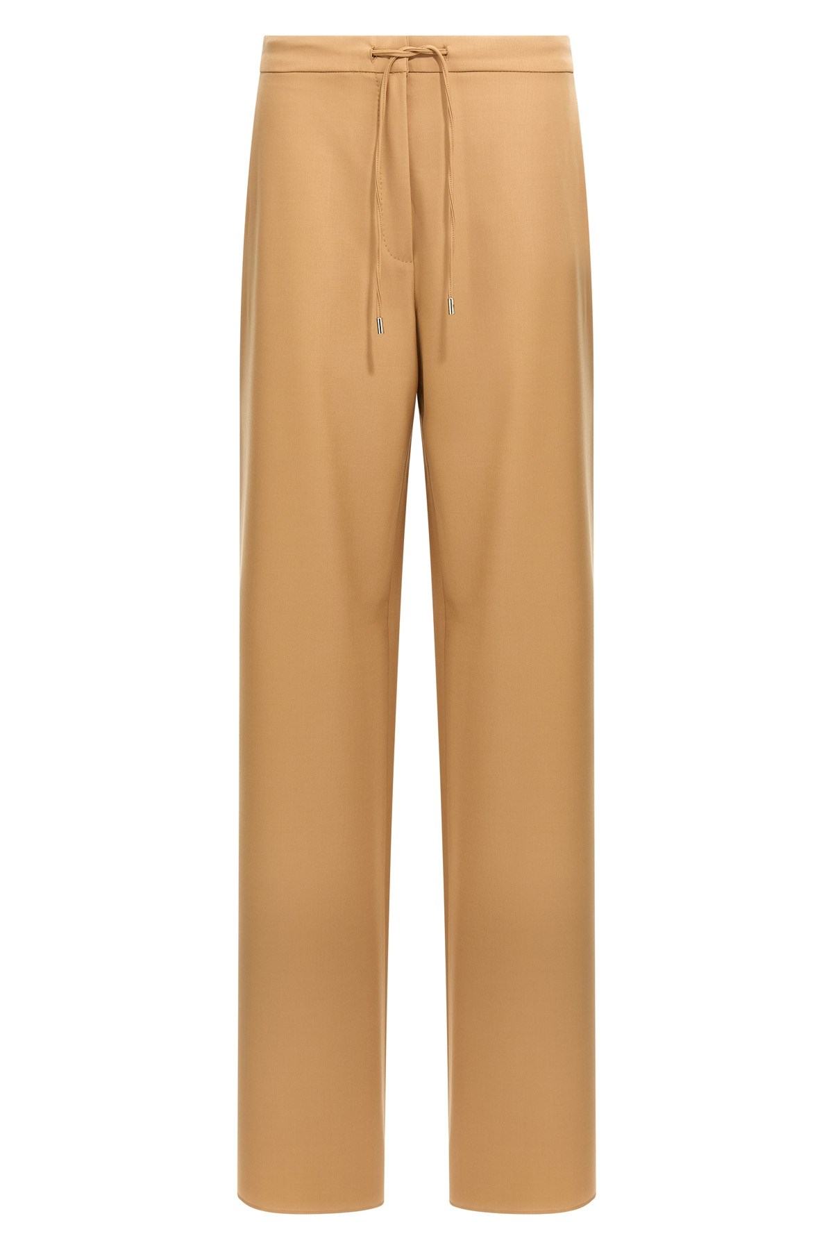Max Mara Pantalone A Coulisse In Saglia Di Lana Cammello In Brown