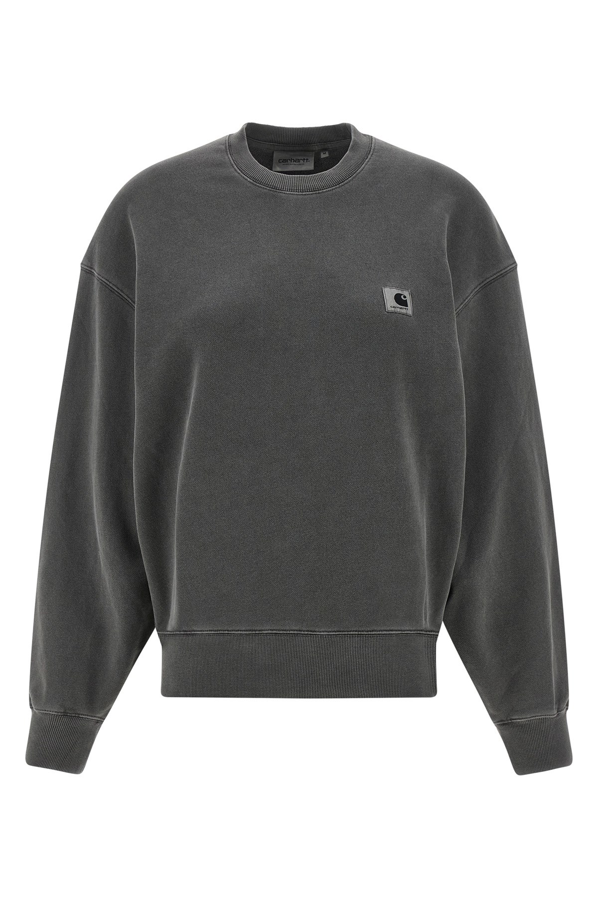 Carhartt Crew Neck Sweatshirt With Ribbed Cuffs And Hem In Gray