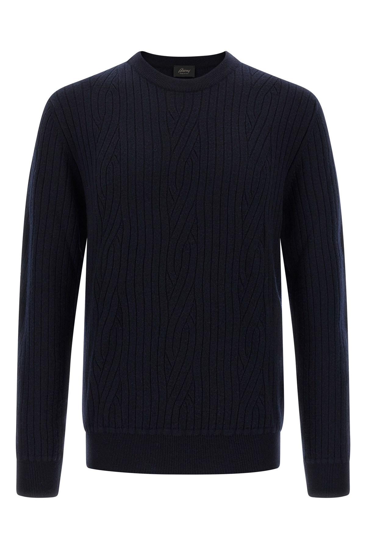 Brioni Ribbed And Braid Sweater Sweaters And Cardigans Blue In Blue