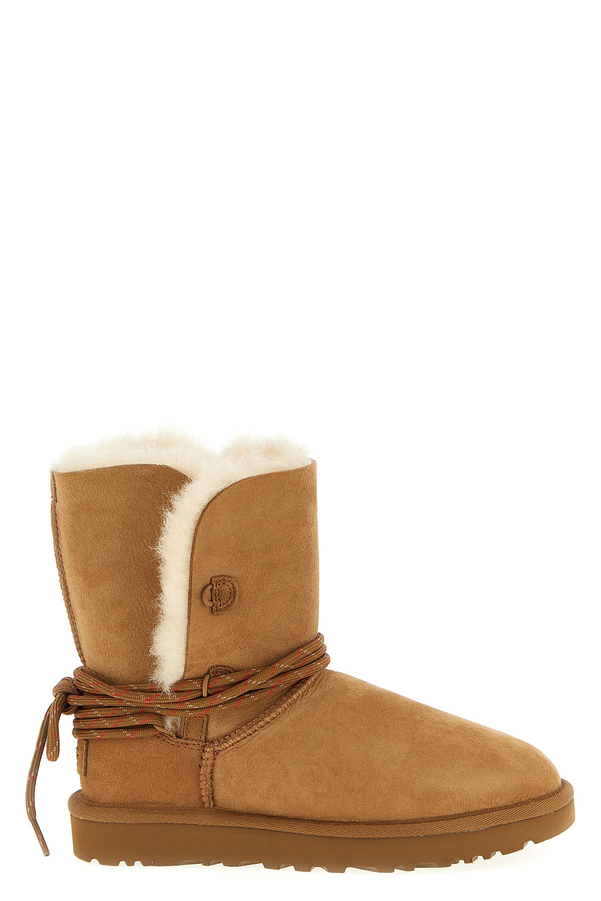 Ugg Ankle Boot With Lace Detail And Rubber Sole In Brown