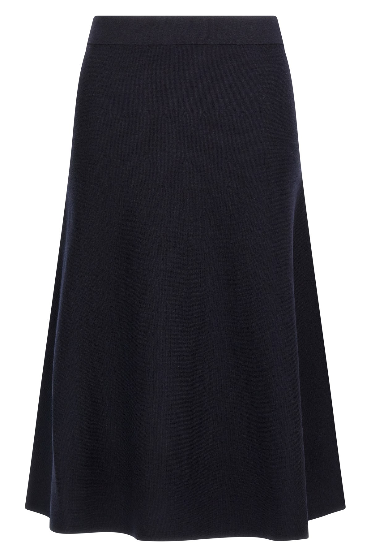 Max Mara High-waisted Flared Skirt With Smooth Finish In Blue
