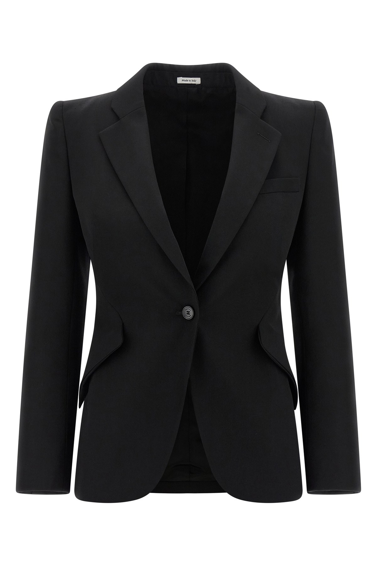 Alexander Mcqueen Padded-shoulder Single-breasted Blazer In Black
