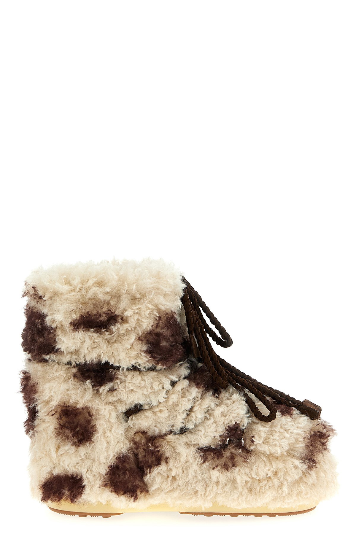 Moon Boot Two-tone Faux Fur Boot In Brown