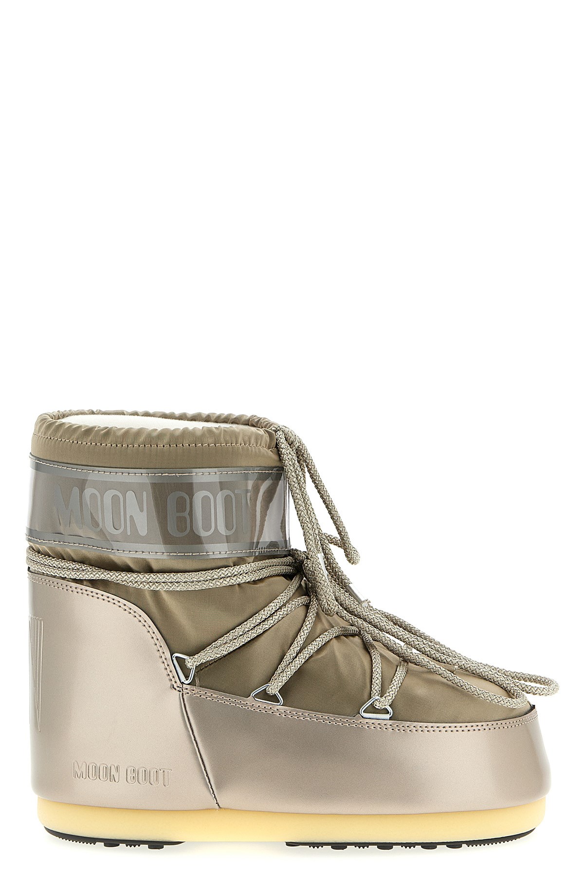 Moon Boot Womens Gold Icon Brand-print Woven Snow Boots In Gold