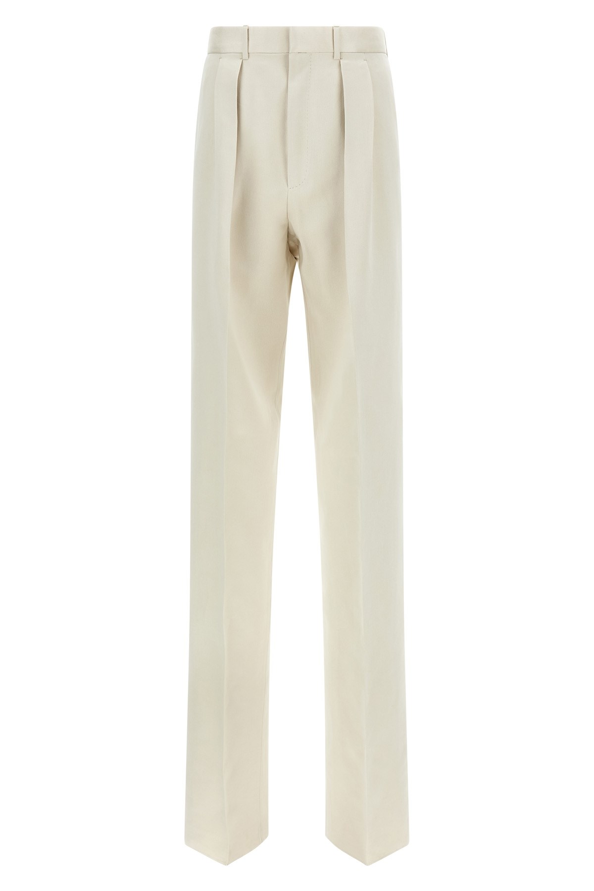 Tom Ford Pleated Front Straight Leg Trousers With Pockets In Neutral