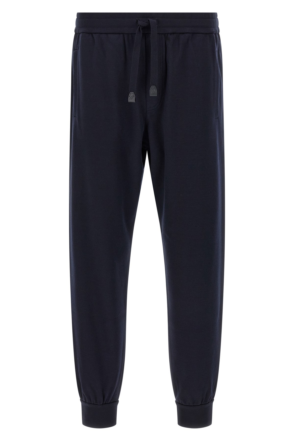Brioni Cotton And Cashmere Joggers Pants Blue In Animal Print