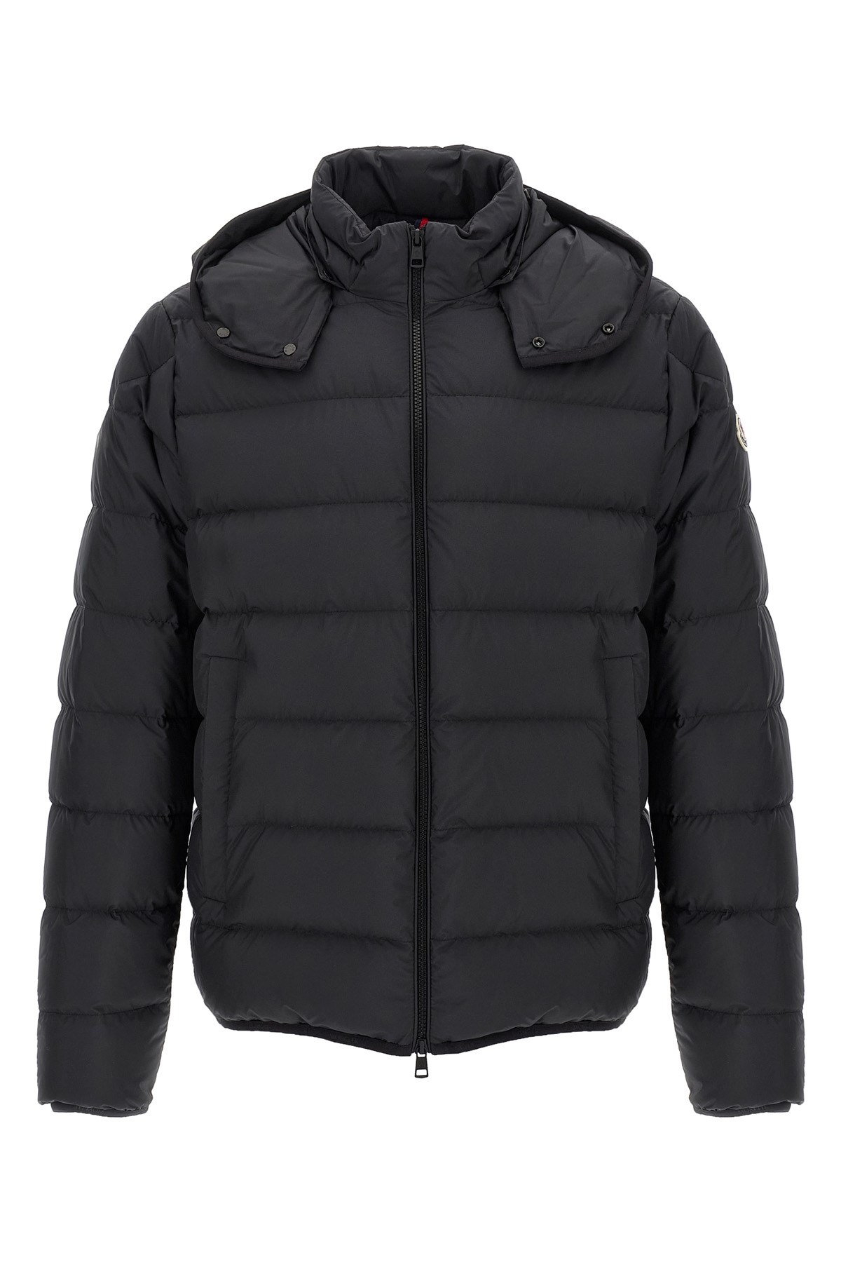 Moncler Midnight Blue Polyester Montbrocq Down Jacket In Black