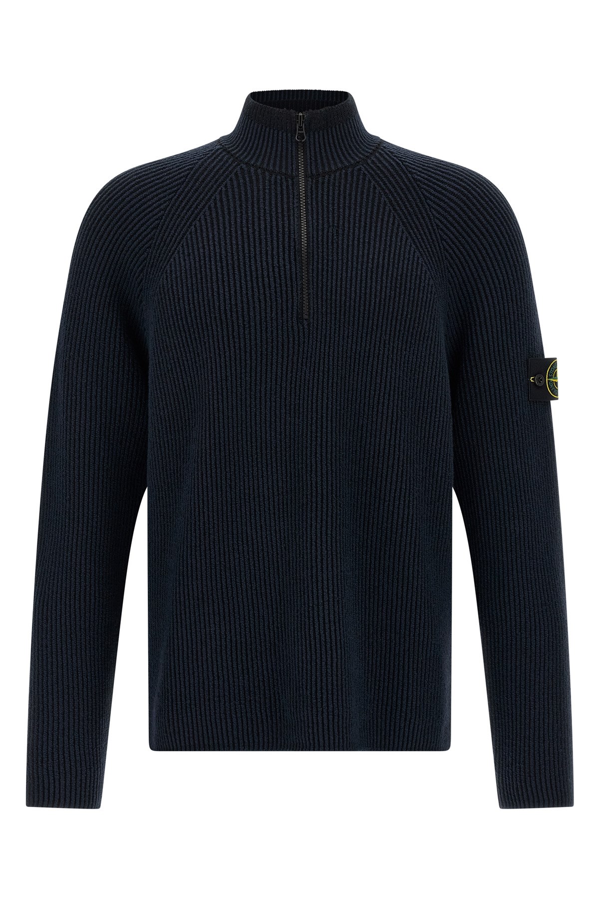 Stone Island Mens Navy Blue Vanise Brand-badge Wool-blend Knitted Pullover In Blue