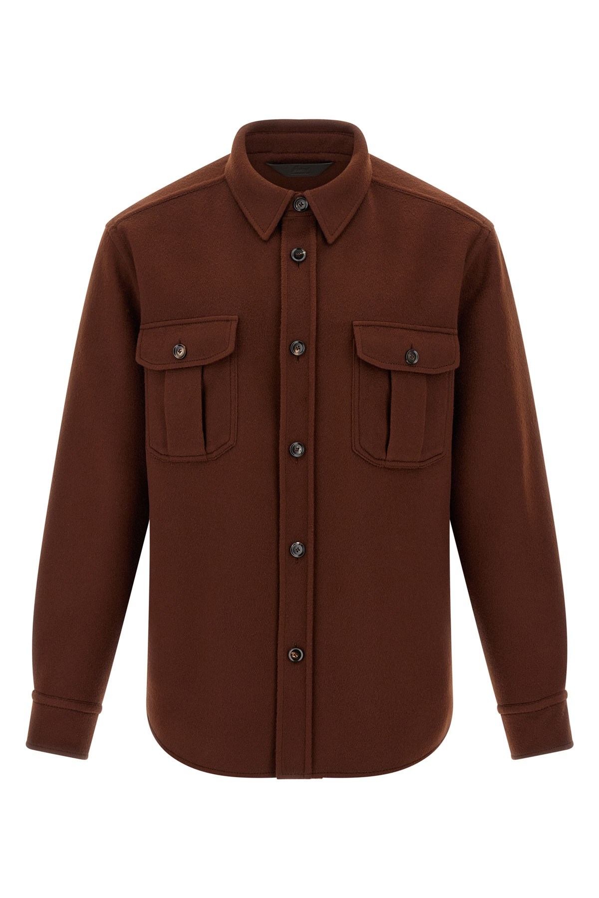 Brioni Wool-cashmere Vagabond Overshirt In Brown