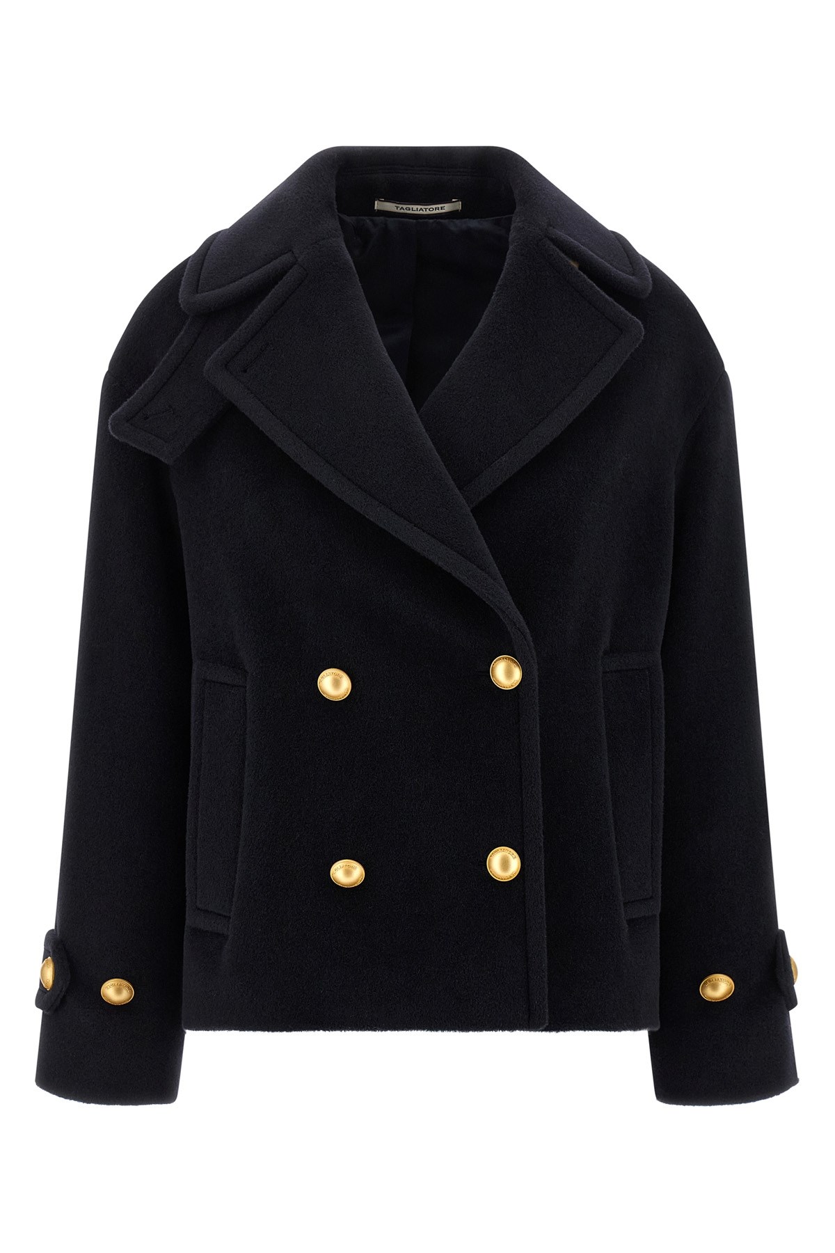 Tagliatore Double-breasted Coat Flap Pockets In Blue