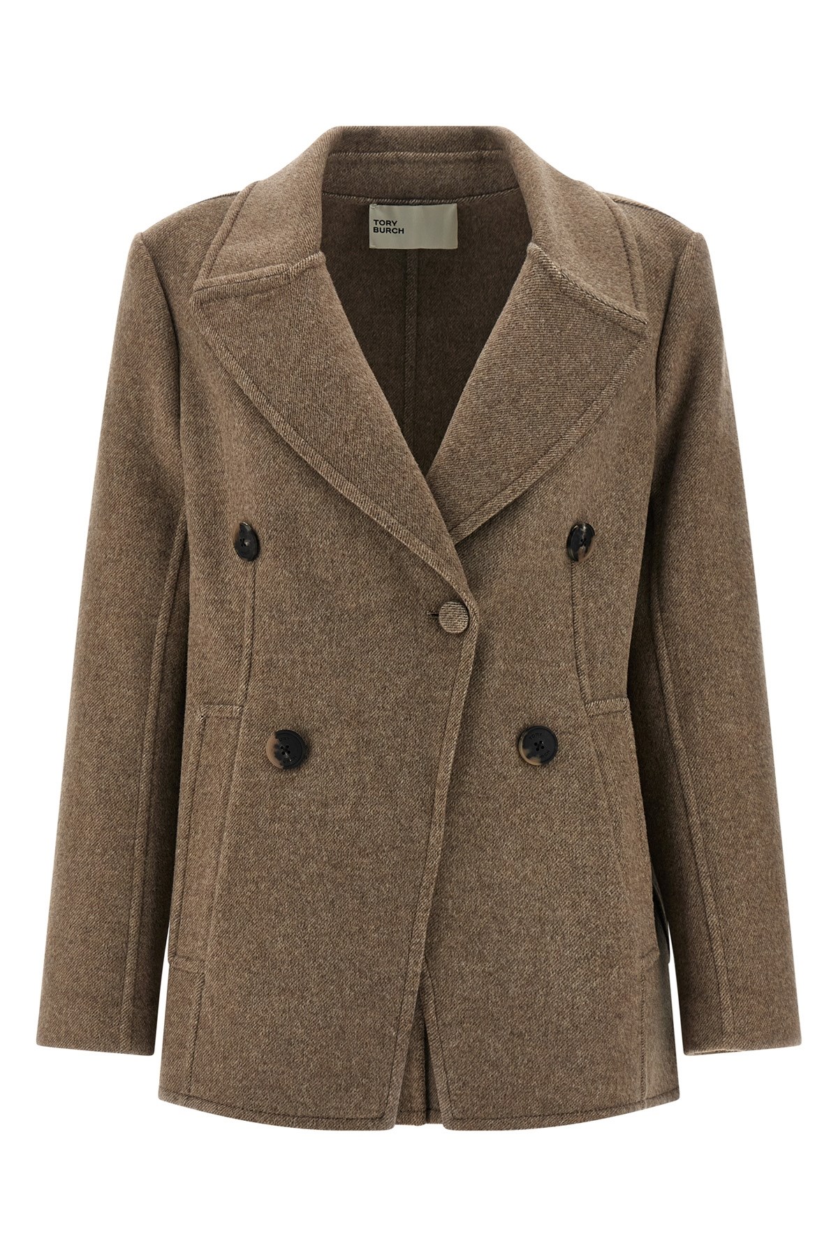 Tory Burch Wool Coat Coats And Trench Coats Beige In Multi
