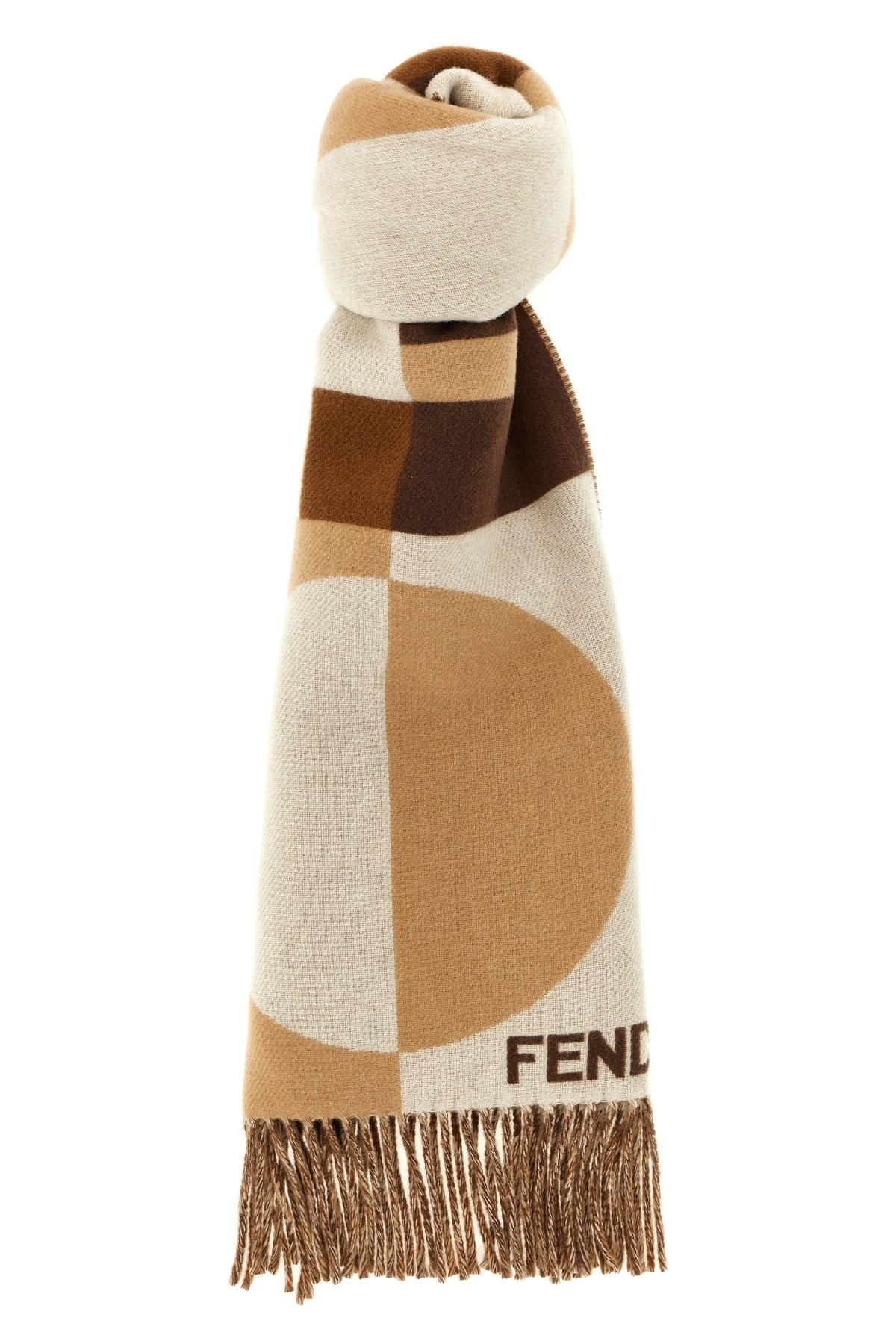 Fendi Cashmere Wool Scarf Scarves And Foulards Brown In Multi