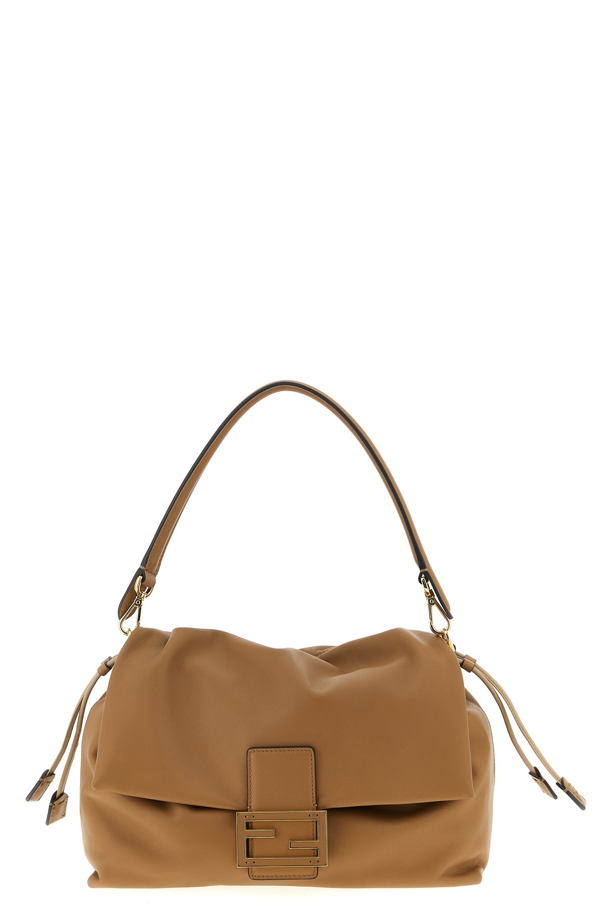 Fendi Large Shoulder Bag Adjustable Strap In Sand