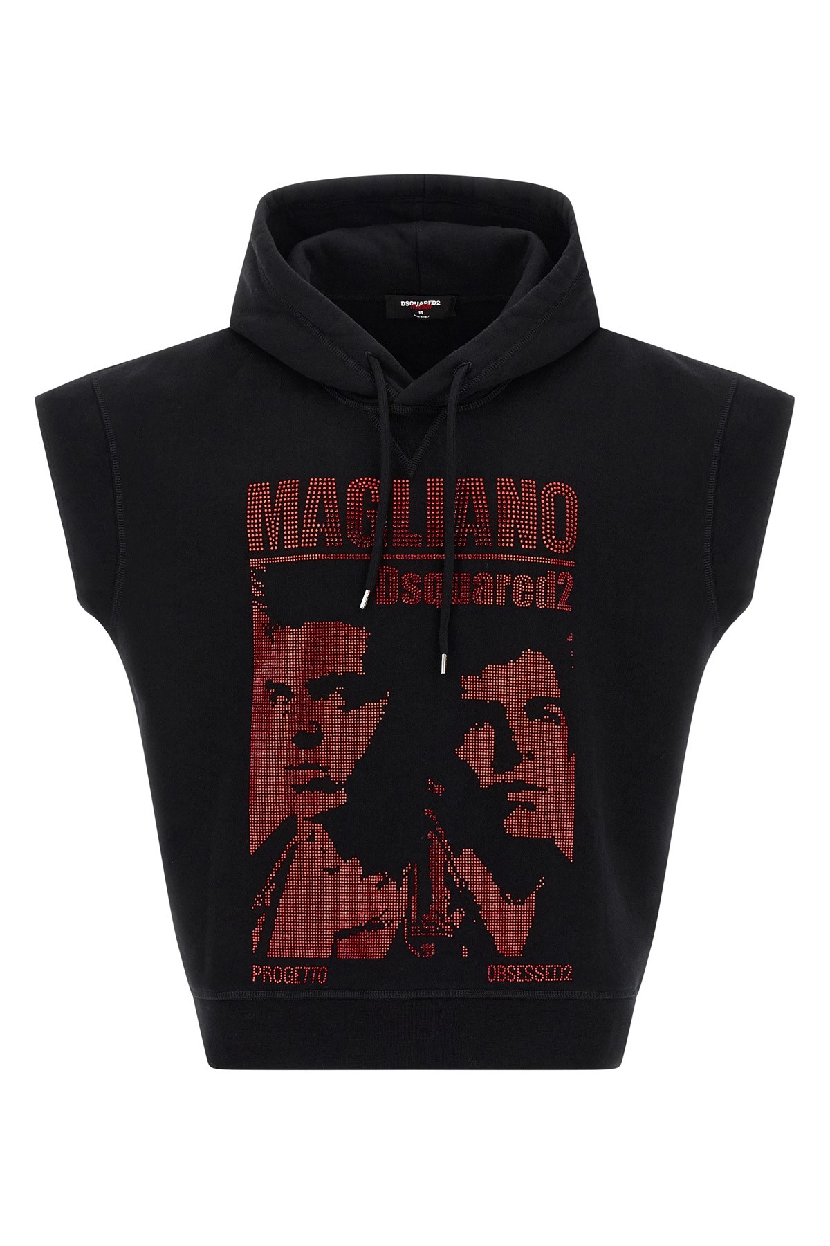 Dsquared2 Magliano Capsule Sleeveless Hoodie With Graphic Print In Black