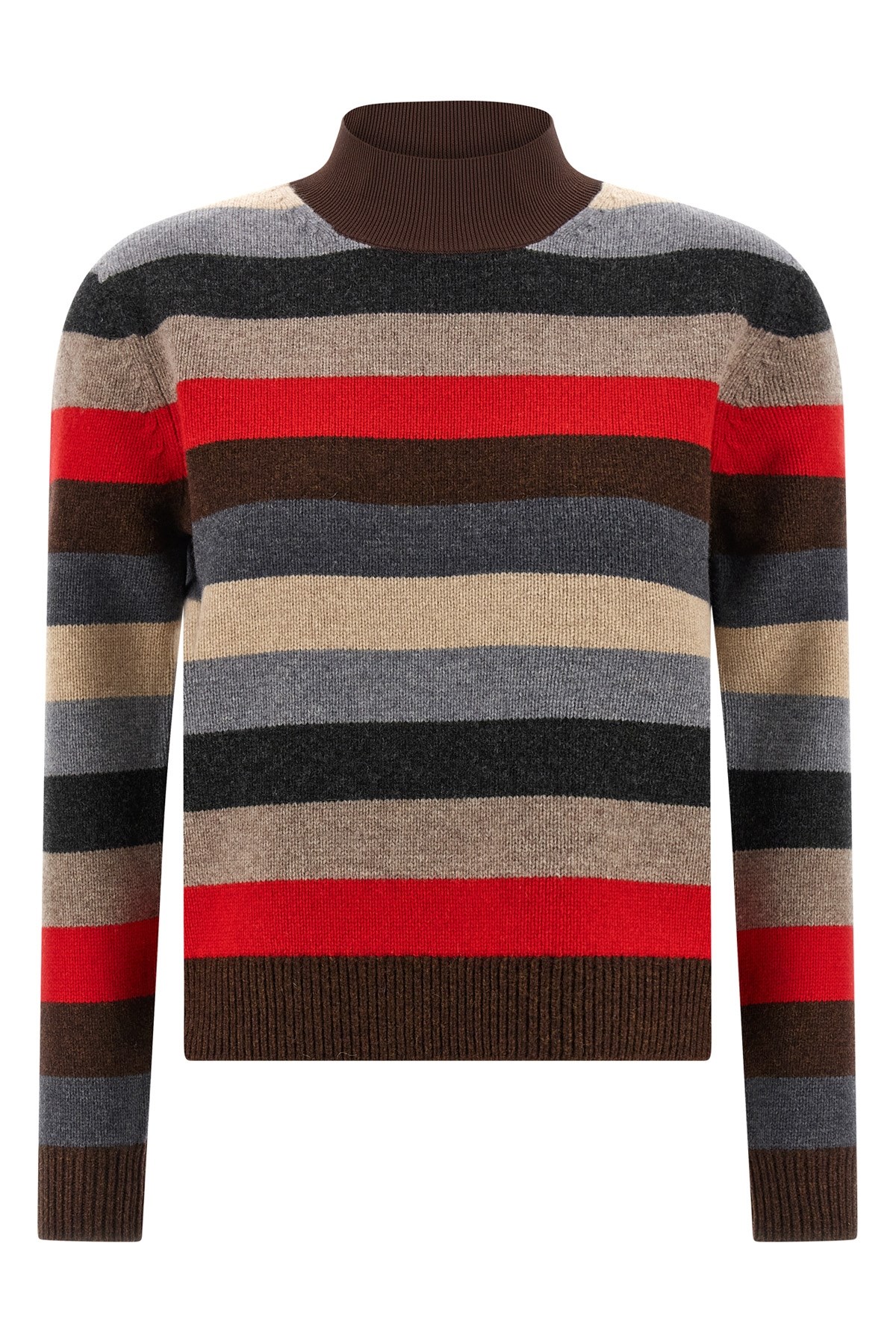 Tory Burch Merino Wool Turtleneck Sweater In Multi