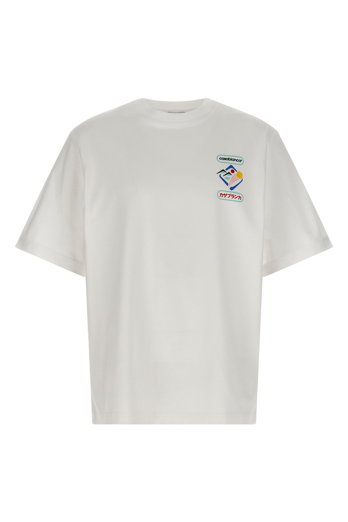 Casablanca Logo Crew Neck T-shirt In White