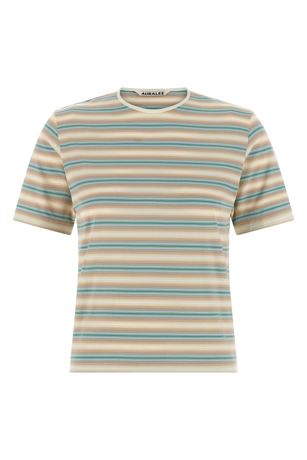 Auralee Gradient Stripe Cotton Tee In Multi