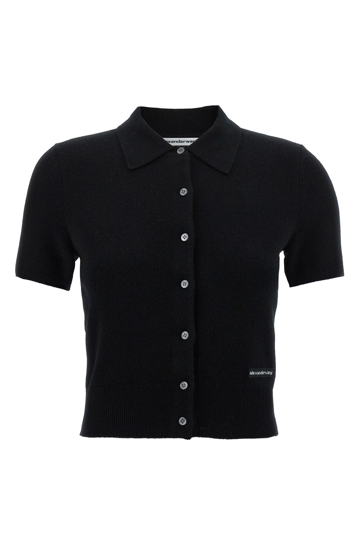 Alexander Wang T T By Alexander Wang Polo Cardigan In Black