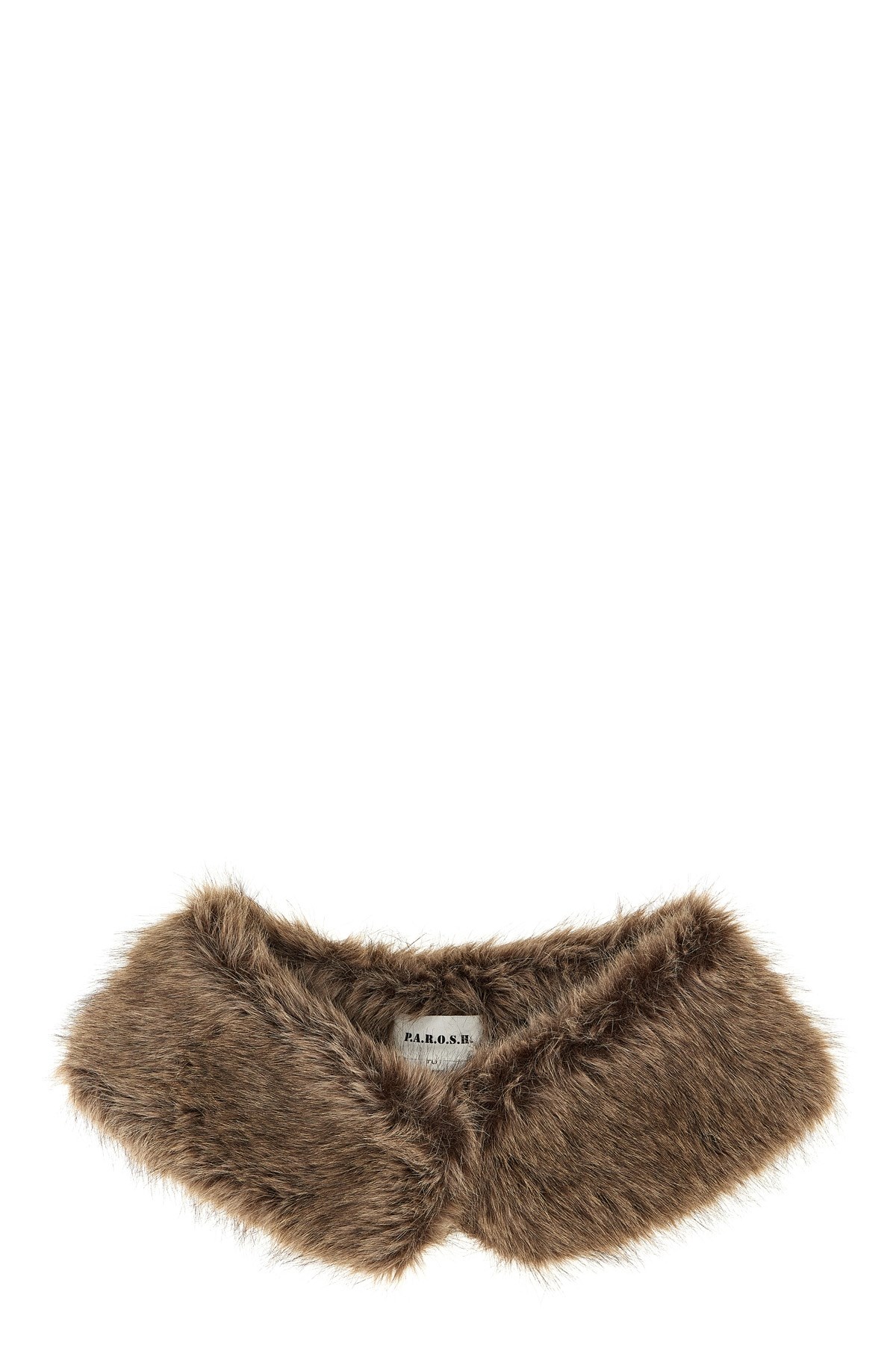 P.a.r.o.s.h Faux Fur Collar Scarves And Foulards Brown In Brown