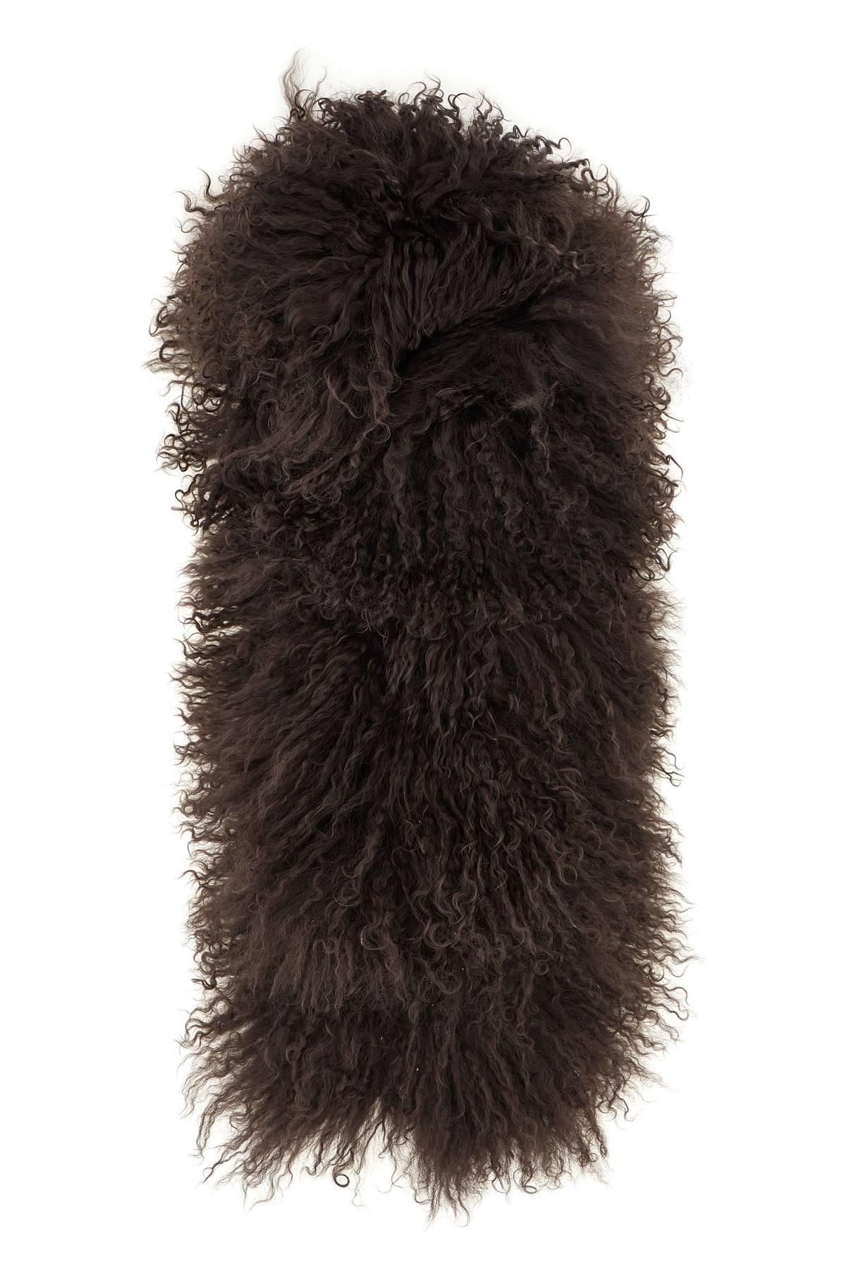 Yves Salomon Long-haired Scarf In Brown