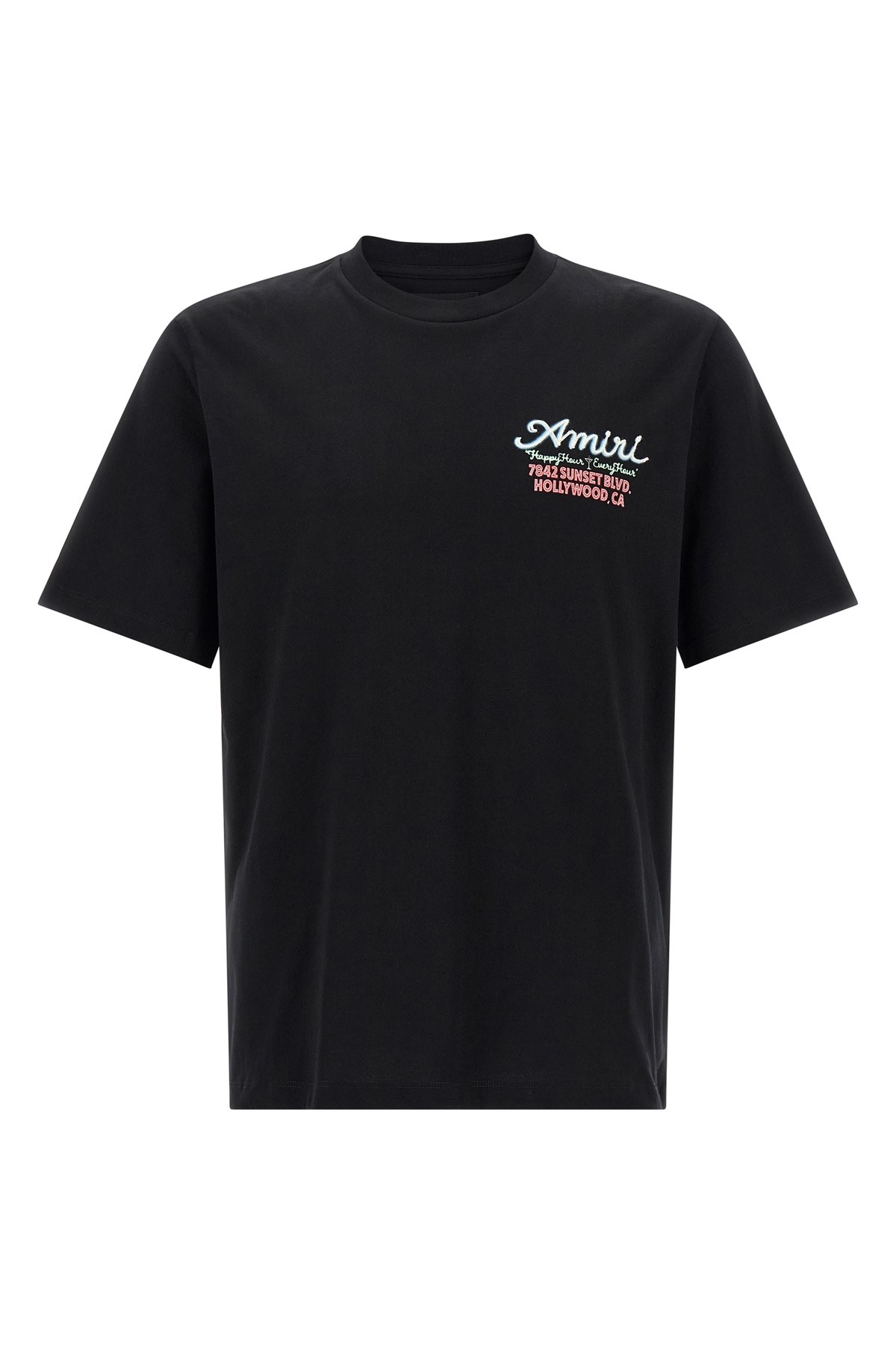 Amiri Mens Neon Lights Graphic-print Cotton T-shirt Black Xl In Black