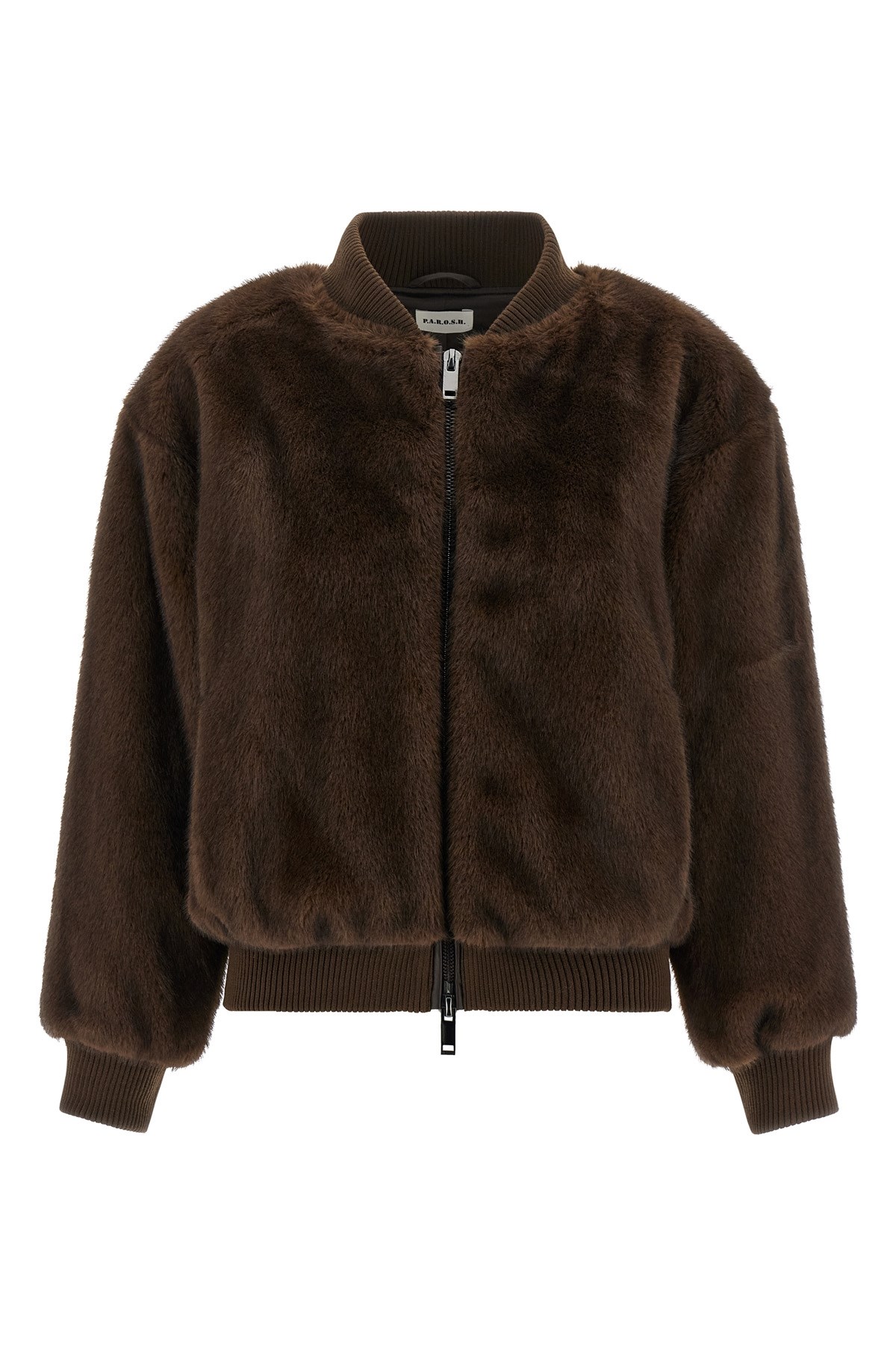P.a.r.o.s.h P. A.r. O.s. H. Faux Fur Bomber Jacket In Brown