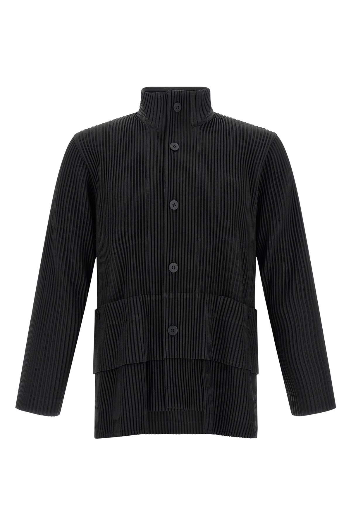 Issey Miyake Black Polyester Cardigan In Black
