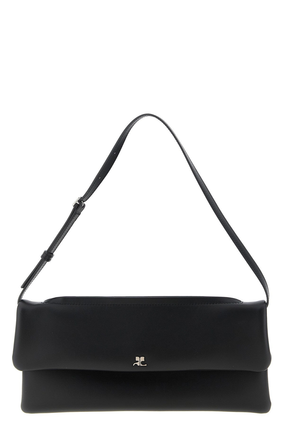 Courrèges Rectangular Shoulder Bag Adjustable Strap In Black