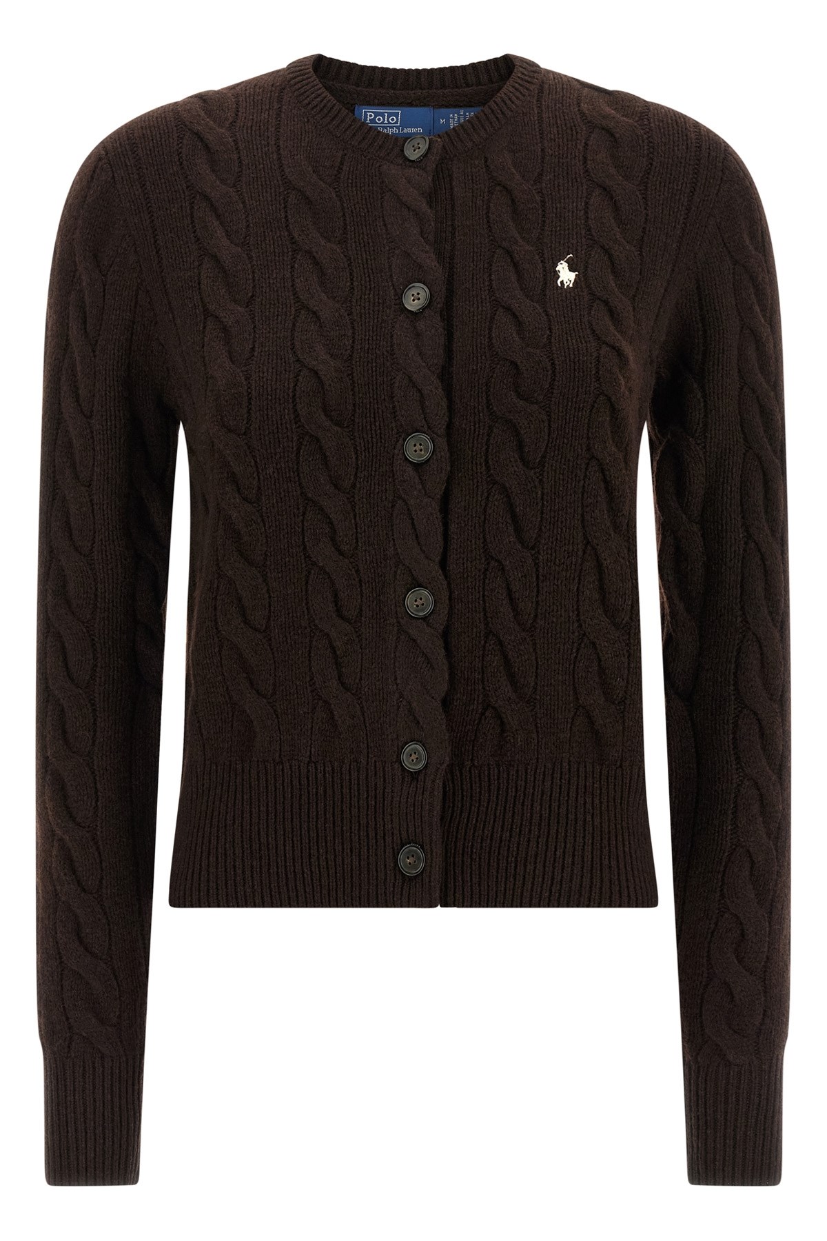 Polo Ralph Lauren Braided Cardigan Sweaters And Cardigans Brown In Brown
