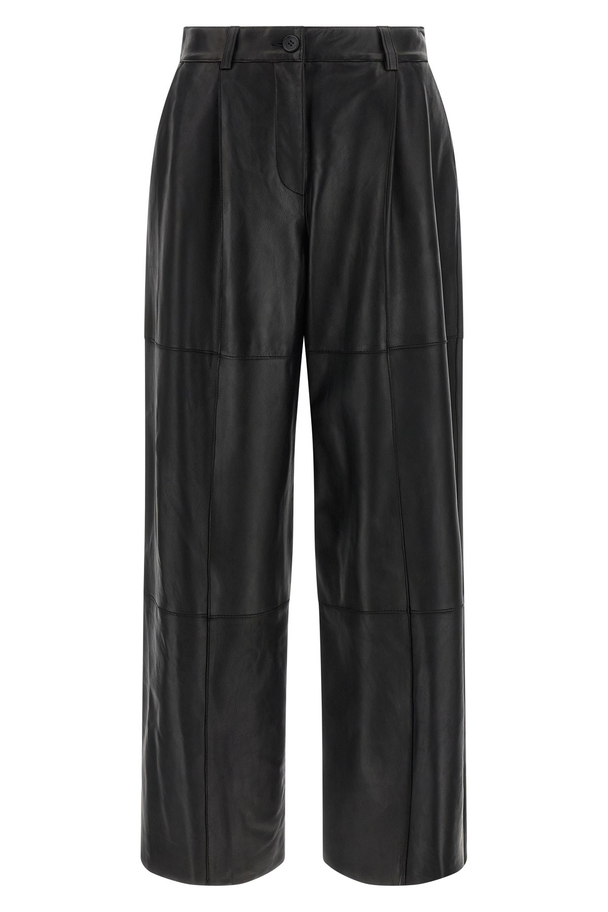 P.a.r.o.s.h Maciock25w Panelled Leather Trousers In Brown