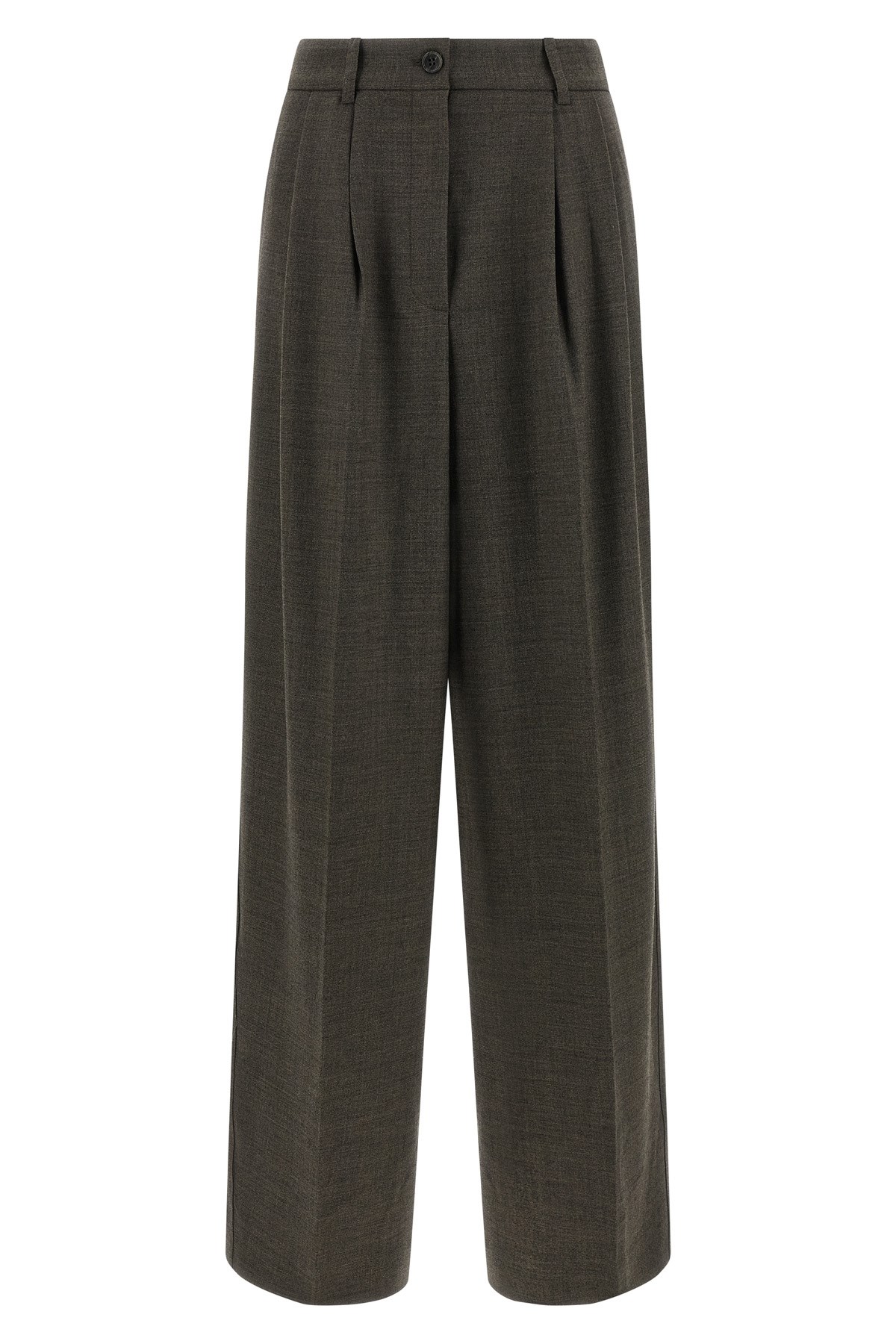 P.a.r.o.s.h Powo Pleat-detail Trousers In Brown