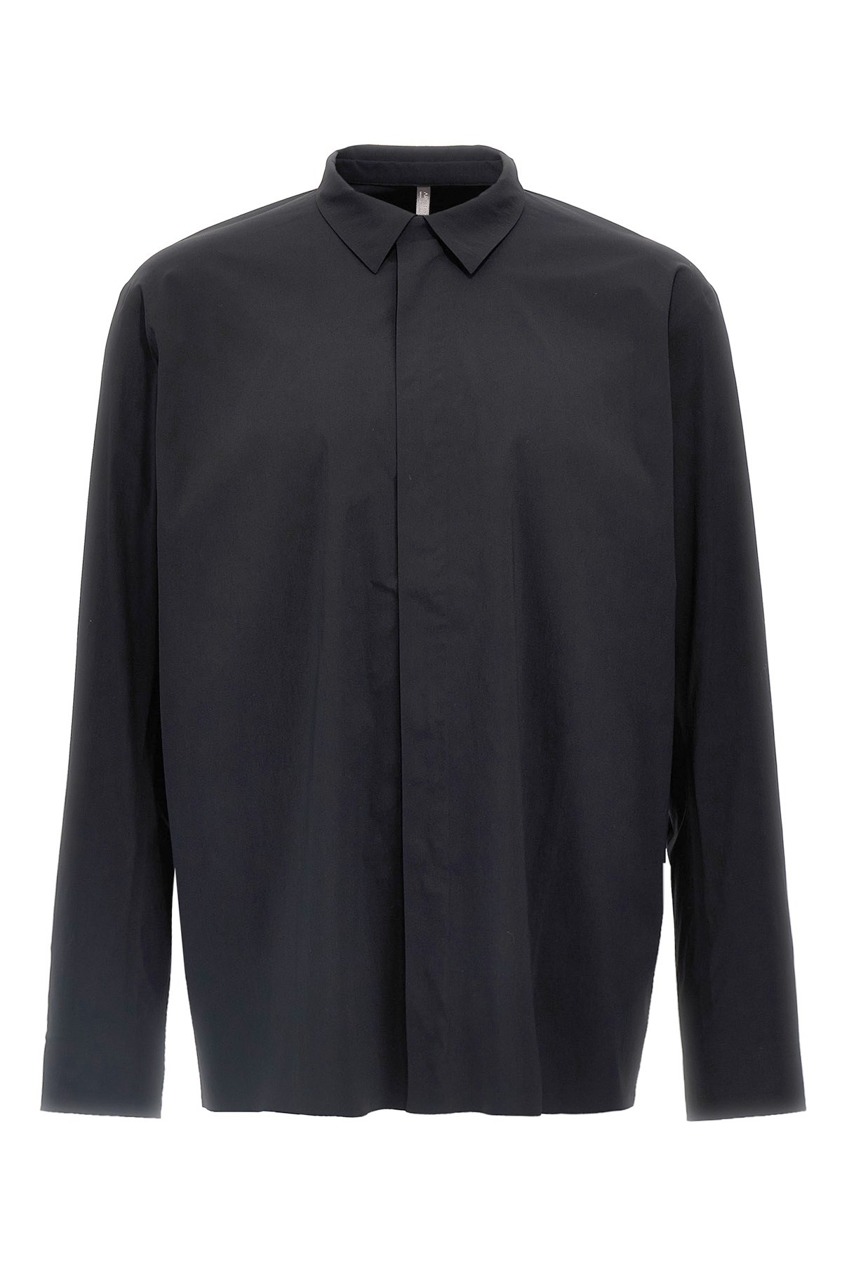 Veilance Long Sleeve Shirt Hidden Button Placket In Gray
