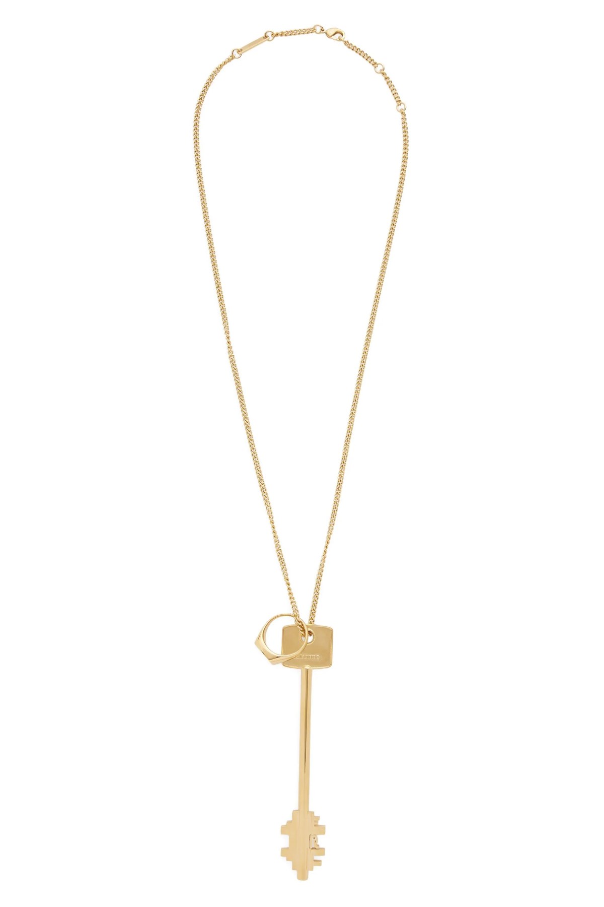 Rabanne Chain Necklace Featuring A Key Pendant In Gold