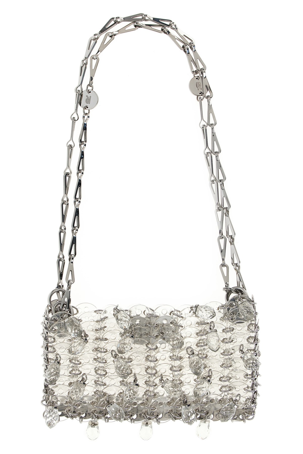 Rabanne 1969 Nano Crystal Resin Shoulder Bag In Silver