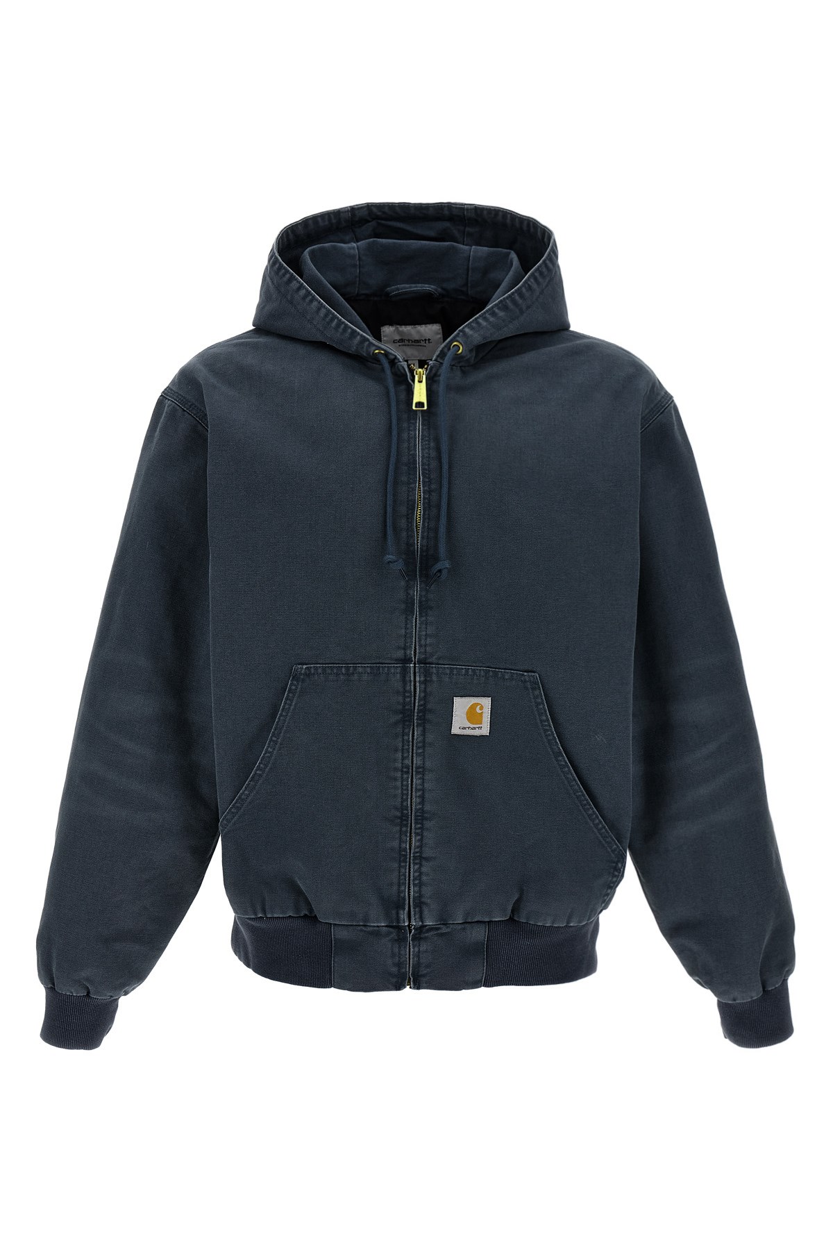 Carhartt Adjustable Hood Logo Patch Jacket In Blue