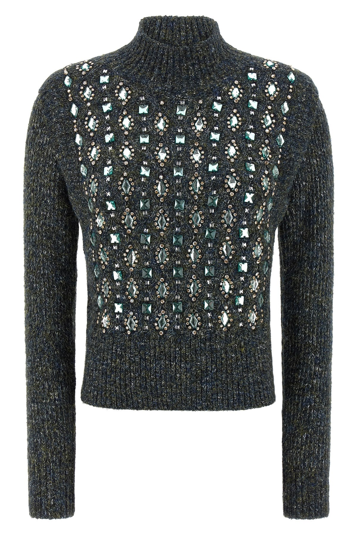 Pinko Mirror Image Turtleneck Sweater In Gray