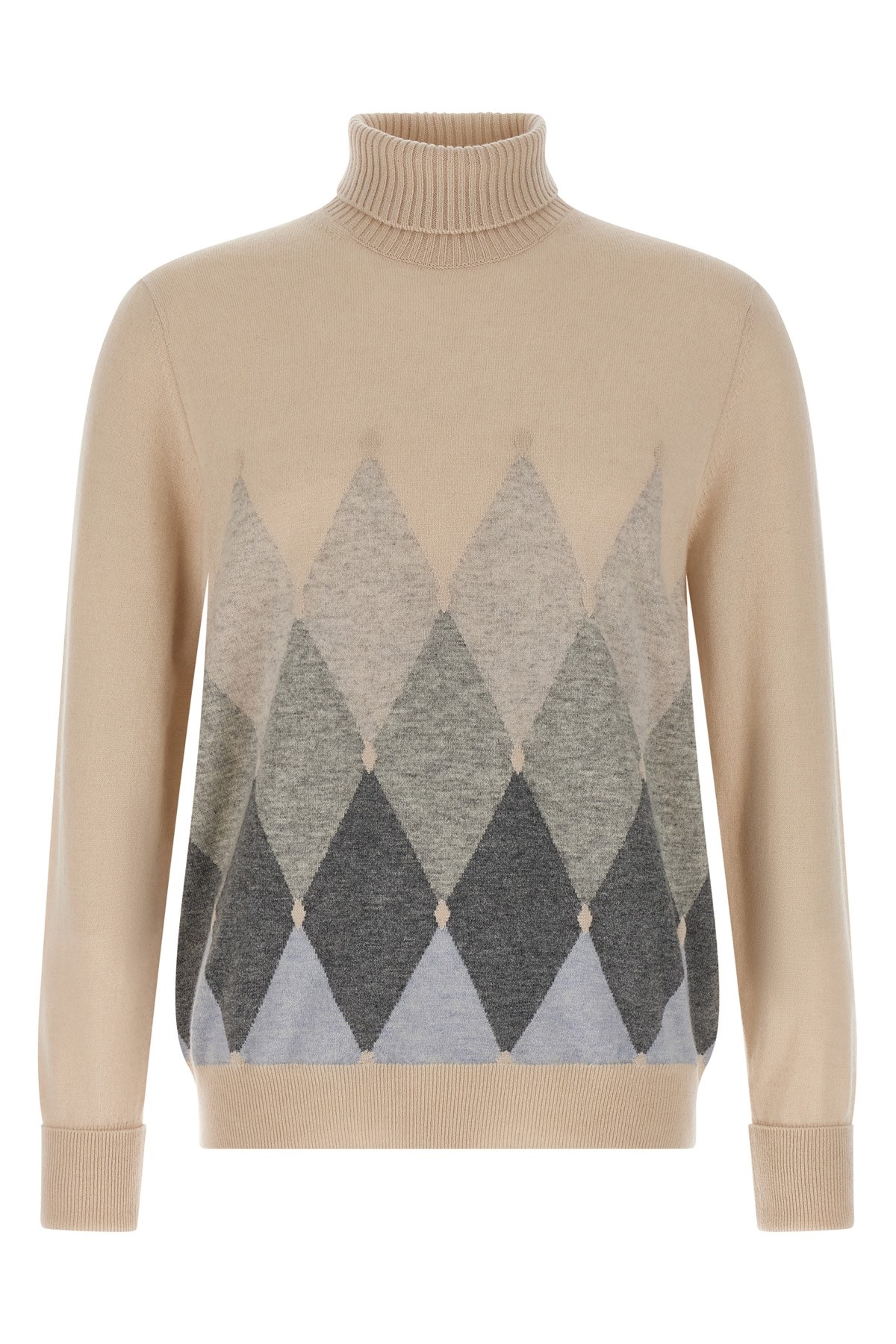 Ballantyne Argyle-pattern Turtleneck Sweater In Gold
