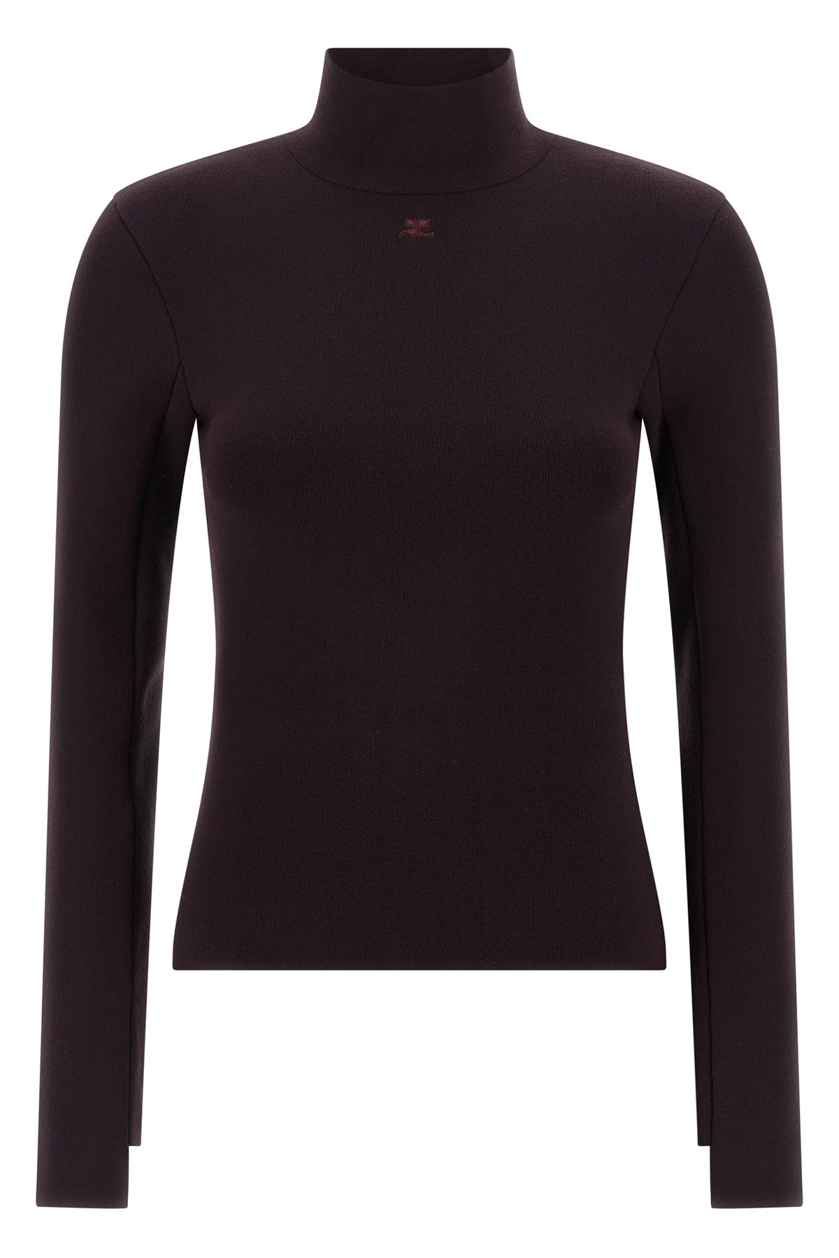 Courrèges Maroon Interlock Viscose Sweater In Burgundy