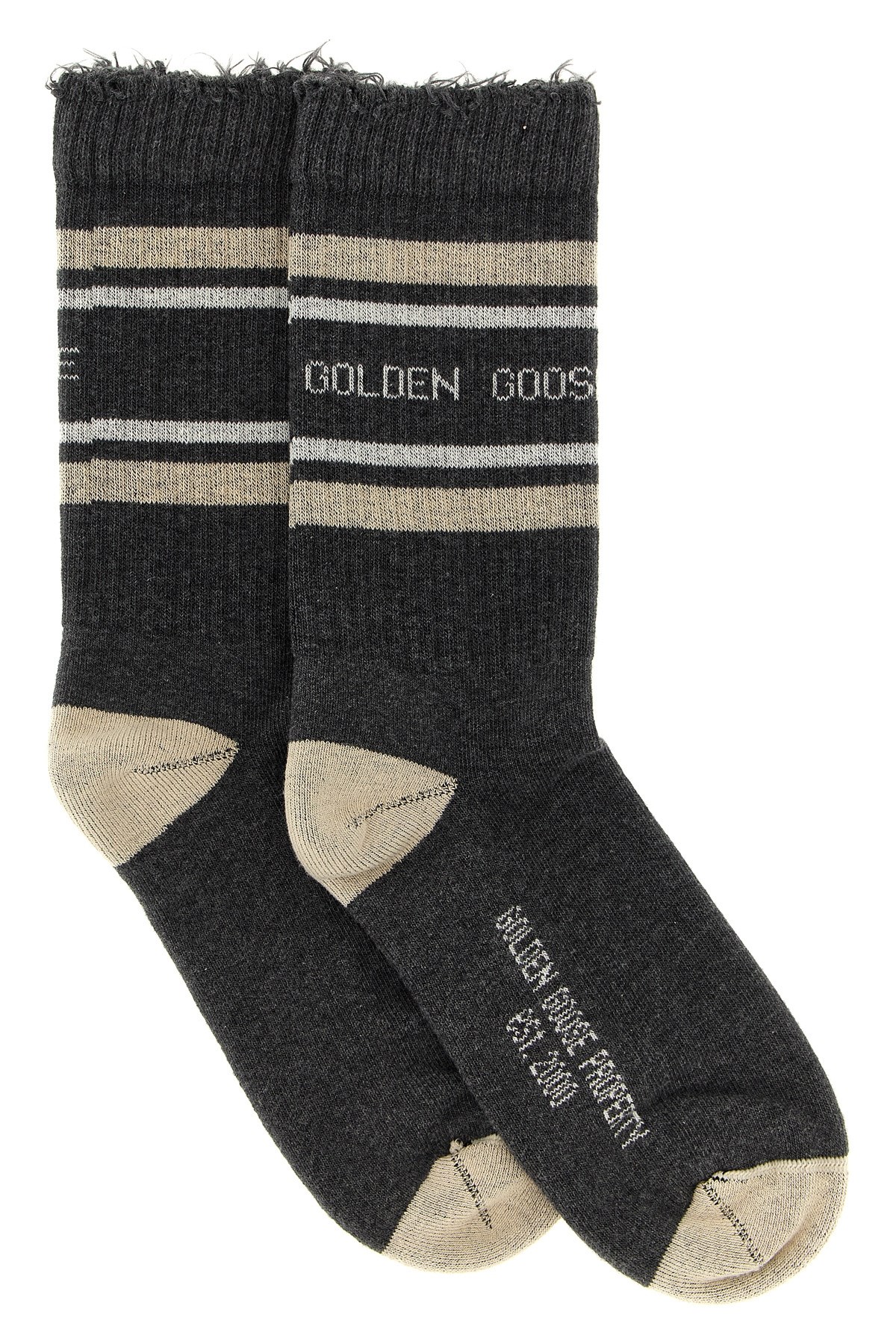 Golden Goose Logo Socks In Black