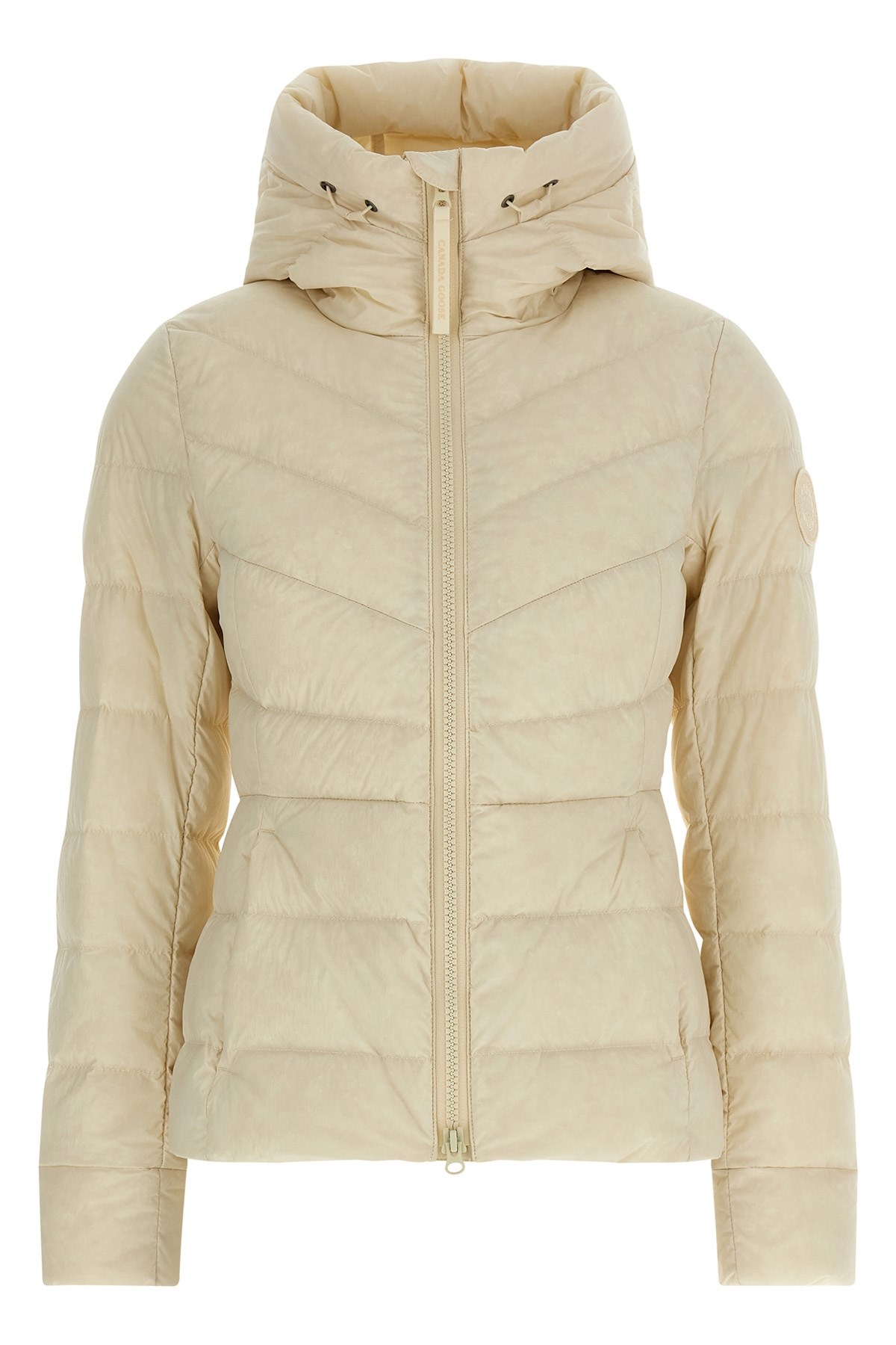 Canada Goose Quilted Down Coat With Hood And Fitted Silhouette In Animal Print