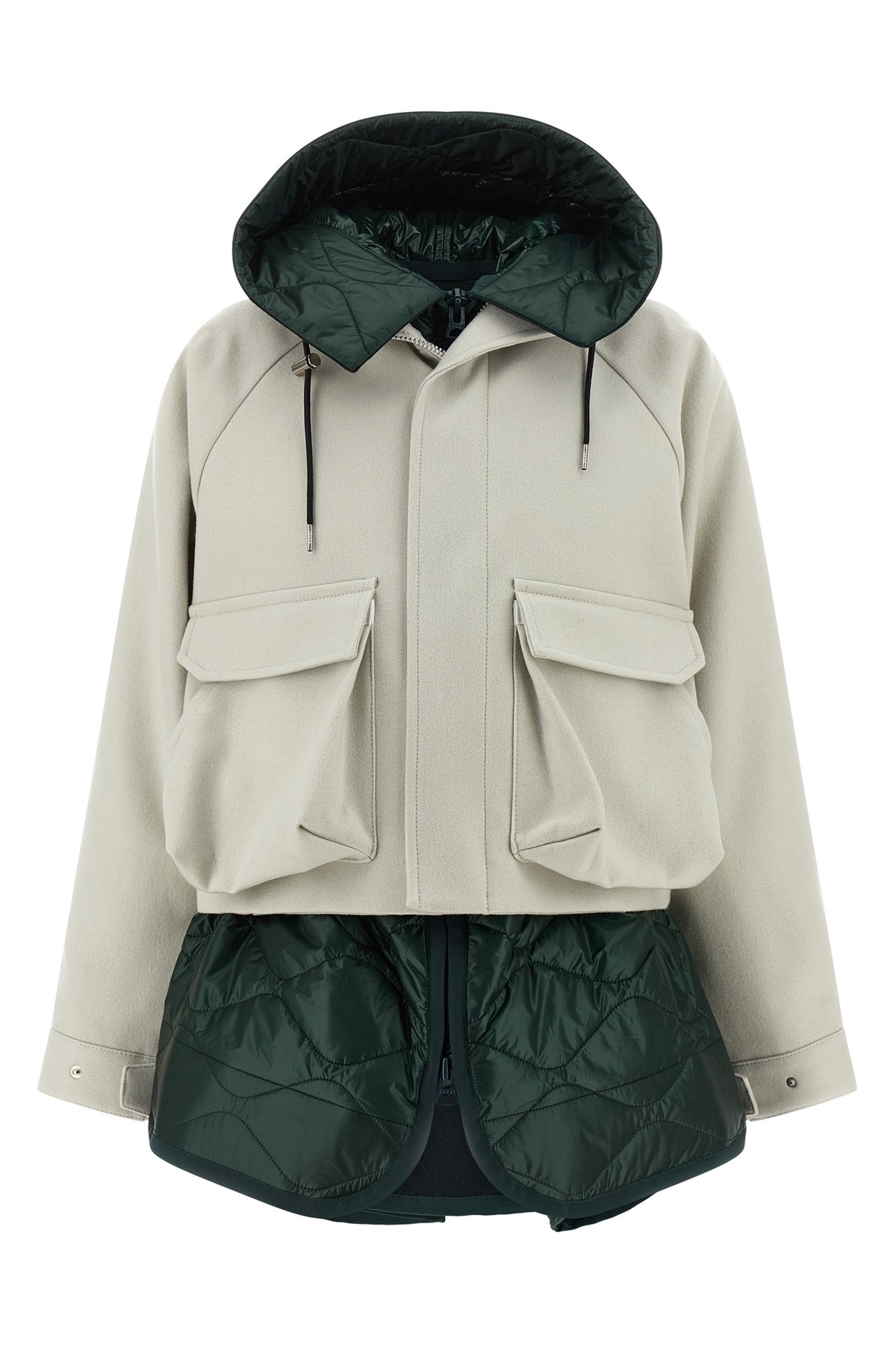 Sacai Mixed Media Blouson Jacket In Multi