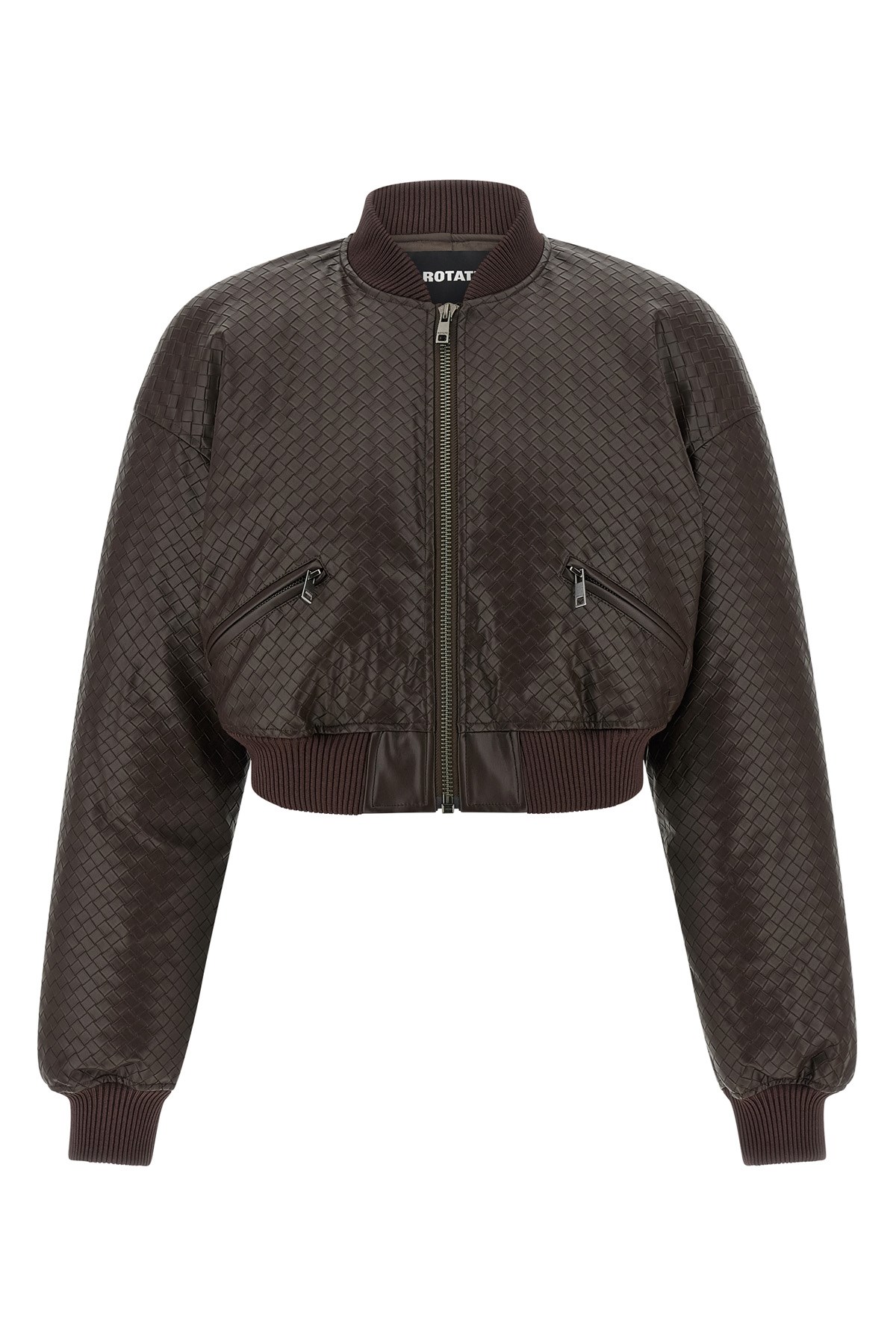 Rotate Birger Christensen Puffer Bomber Jacket In Brown