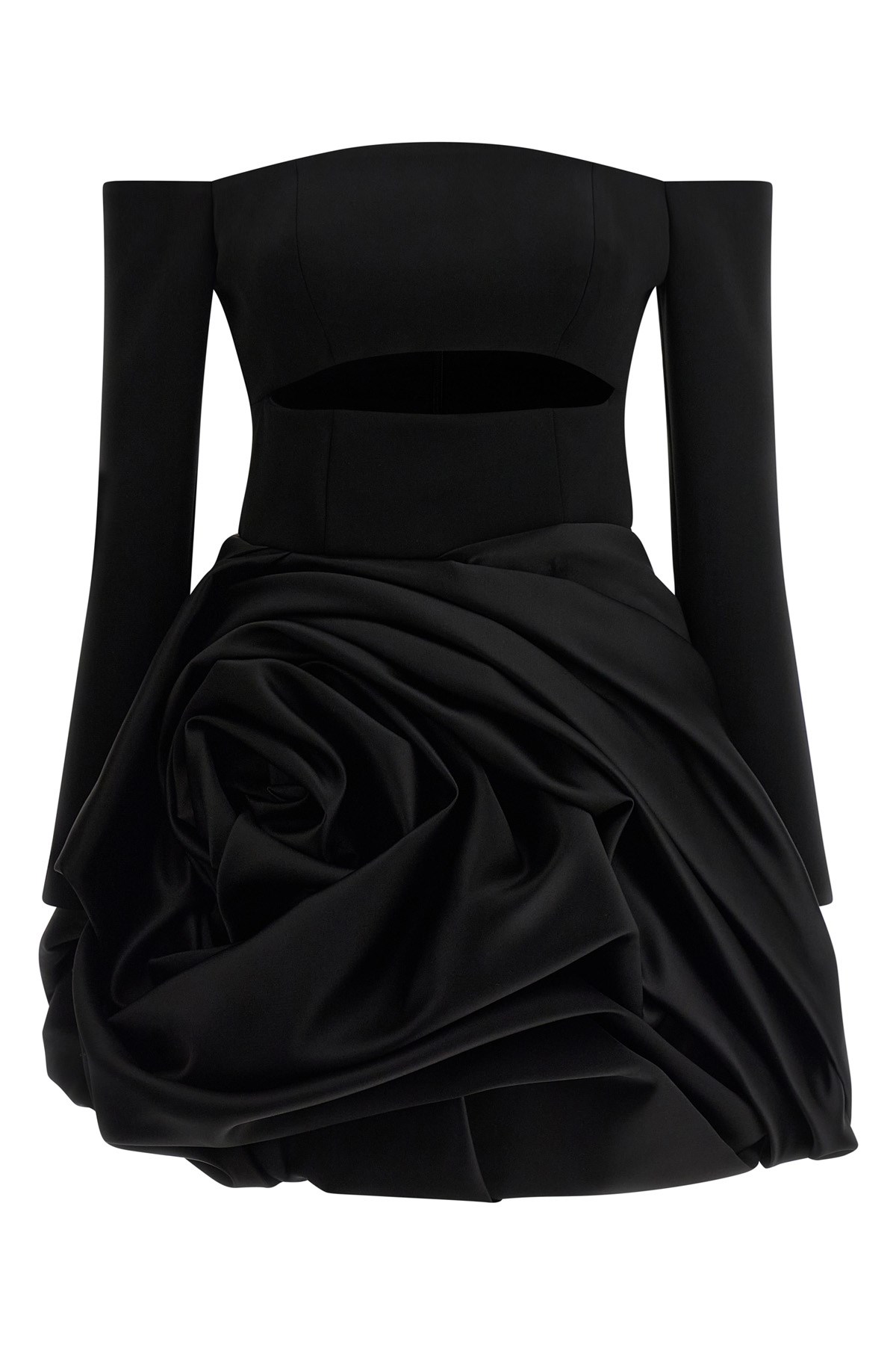 Carolina Herrera Off-shoulder Dress Featuring Structured Silhouette In Black
