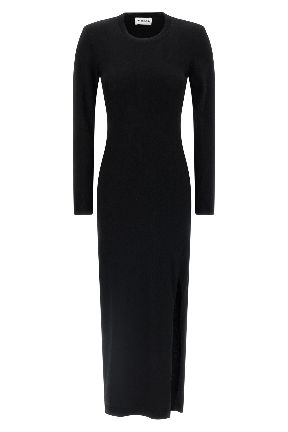P.a.r.o.s.h Maxi Dress With Padded Shoulders In Black