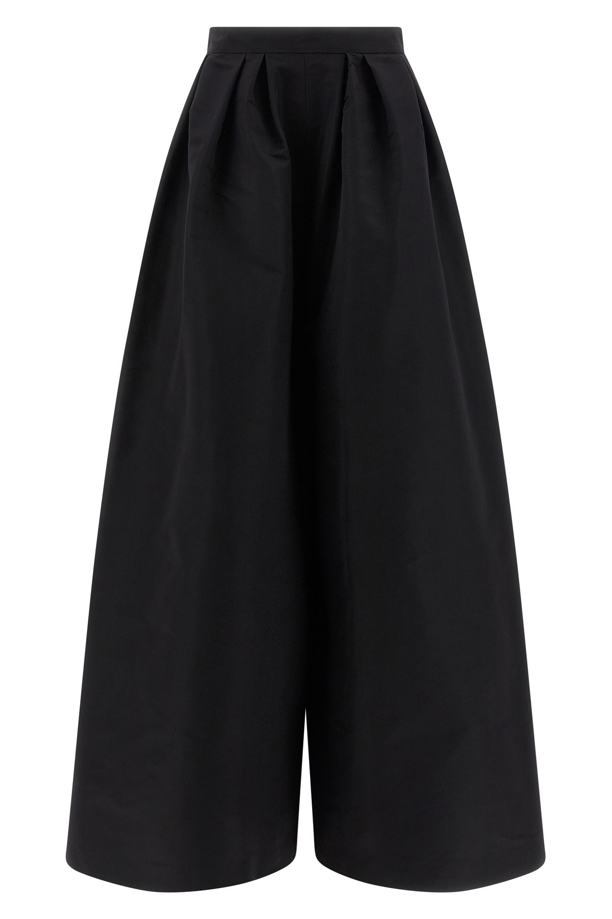 Carolina Herrera High Waist Wide Leg Pleated Trousers In Black